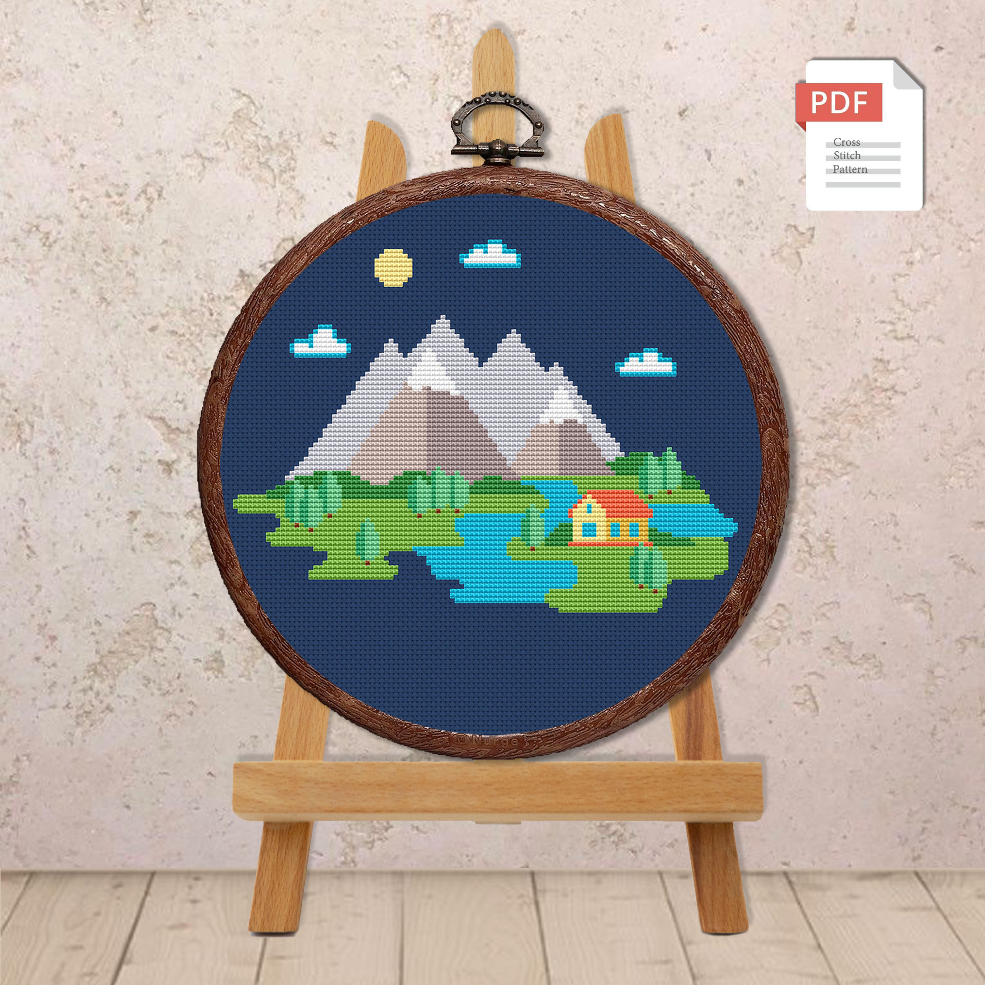 Mountain Landscape Cross Stitch Pattern #trl005 - Image 3