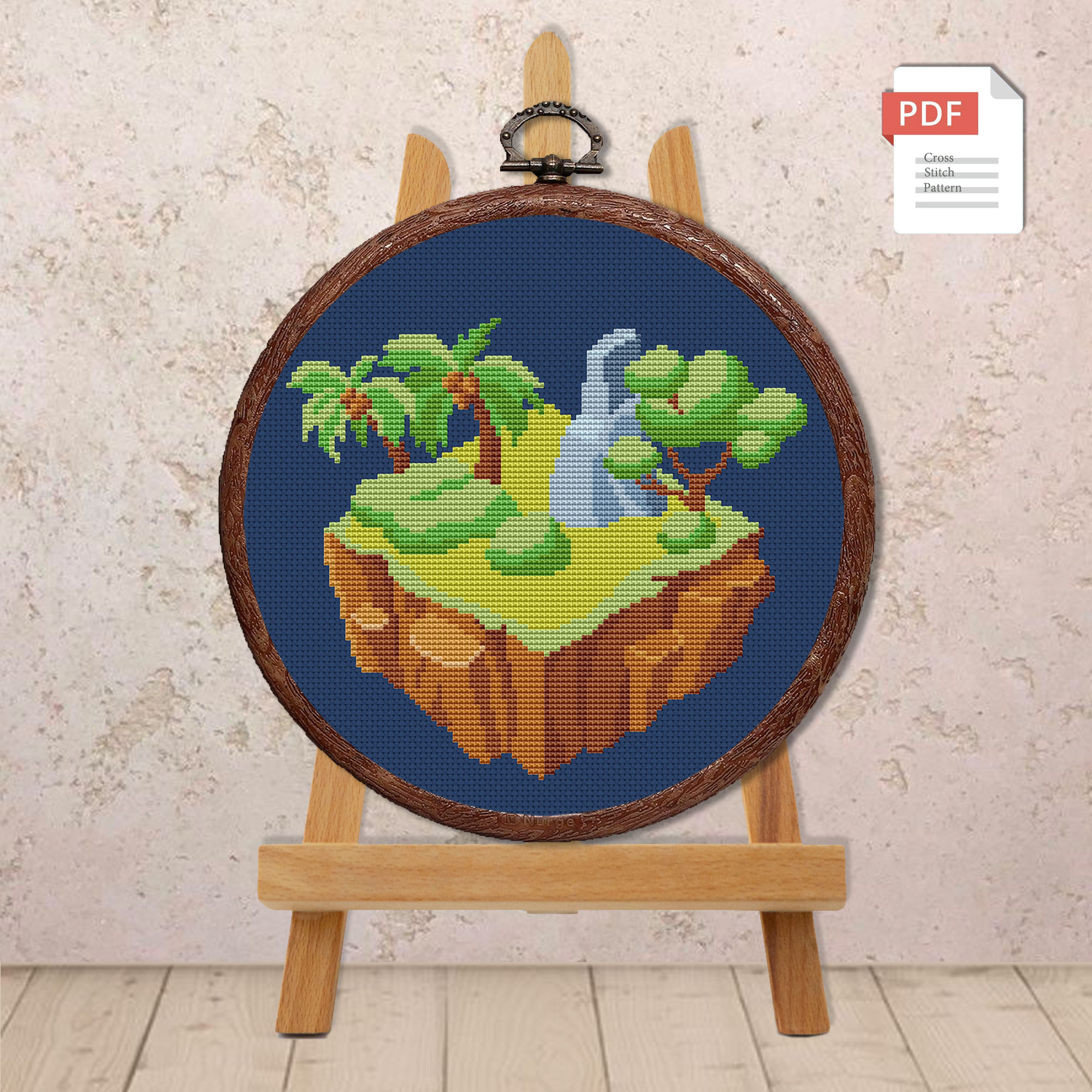 Flying Island Cross Stitch Pattern #trl009 - Image 3
