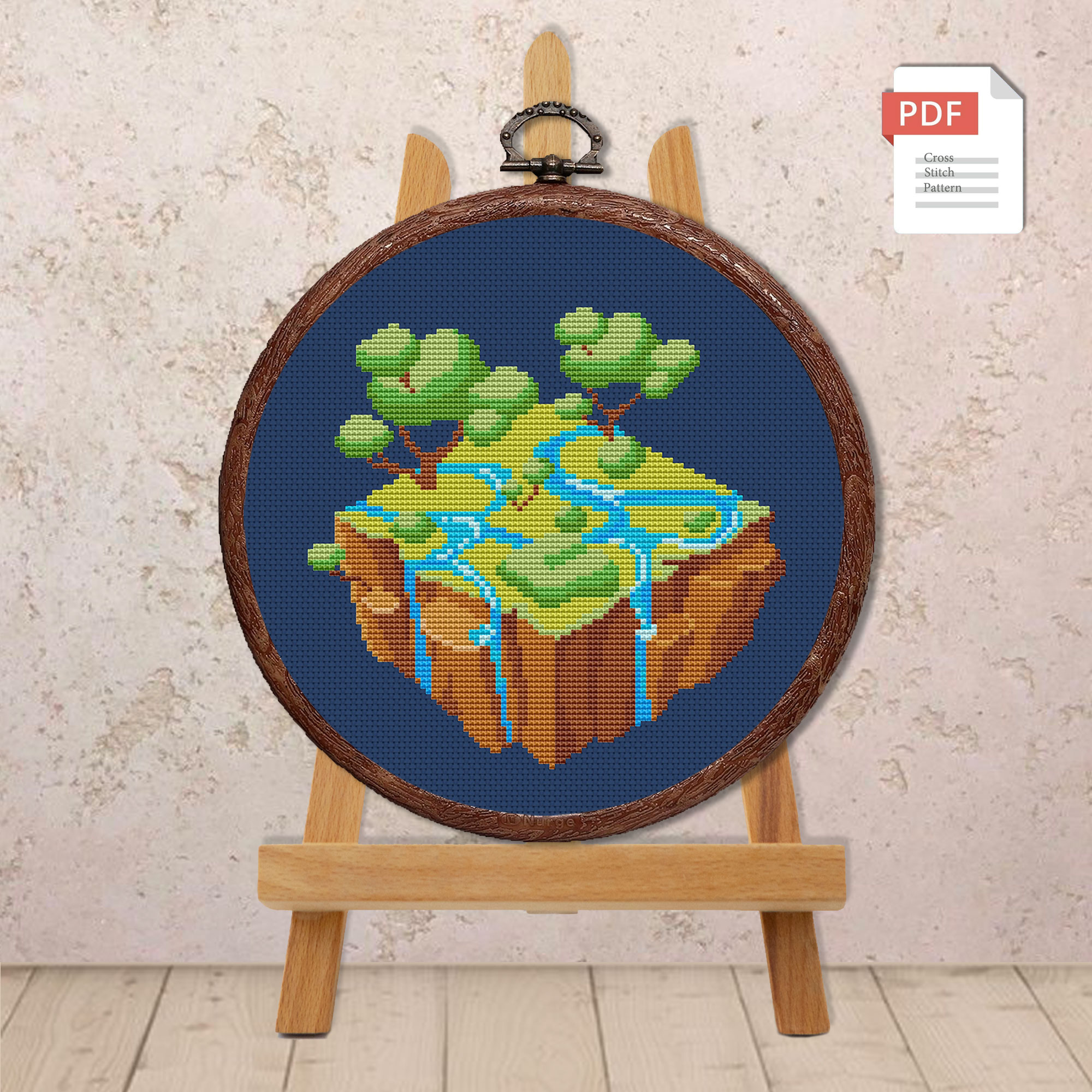 Flying Island Cross Stitch Pattern #trl010 - Image 3