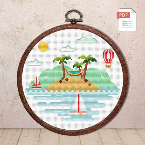 Tropical Island Cross Stitch Pattern #trl011
