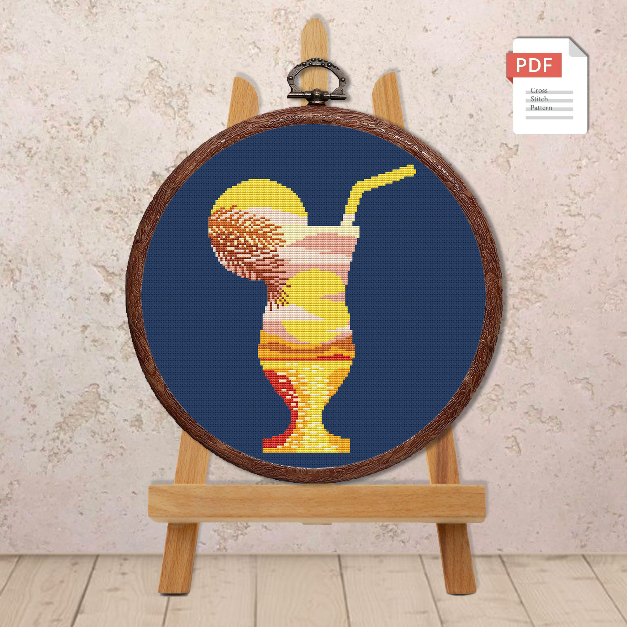 Tropical Cocktail Cross Stitch Pattern #trl012 - Image 3