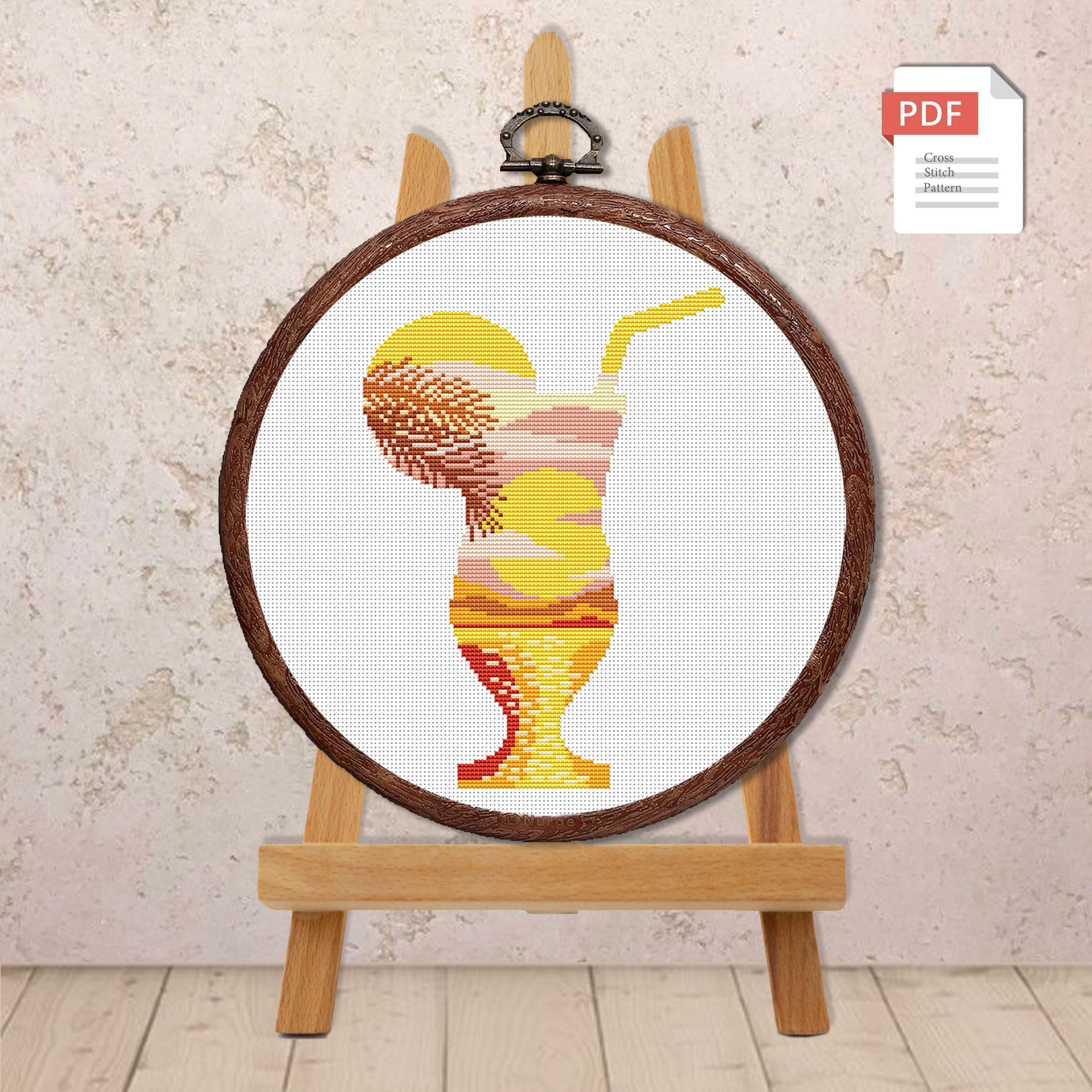 Tropical Cocktail Cross Stitch Pattern #trl012 - Image 2