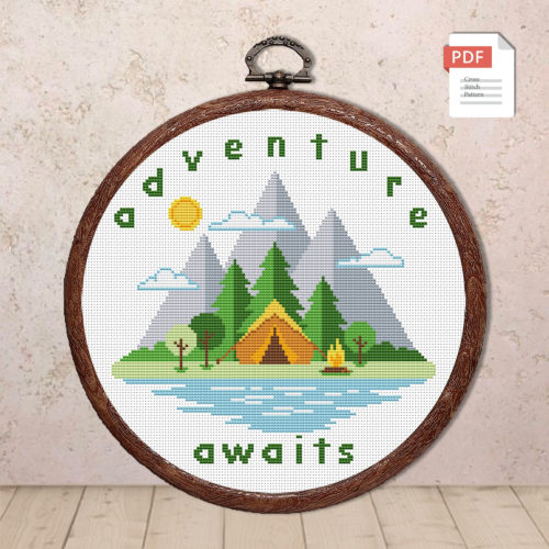 Adventure Awaits Cross Stitch Pattern #trl013