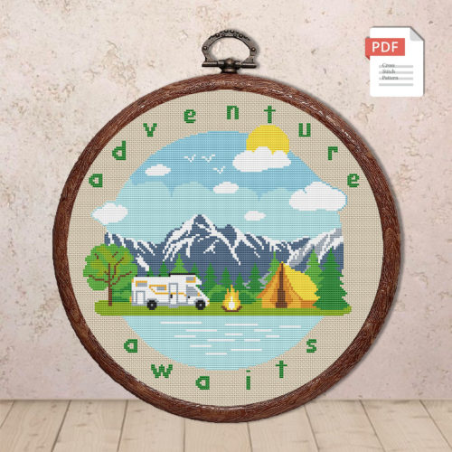 Adventure Awaits Cross Stitch Pattern #trl014