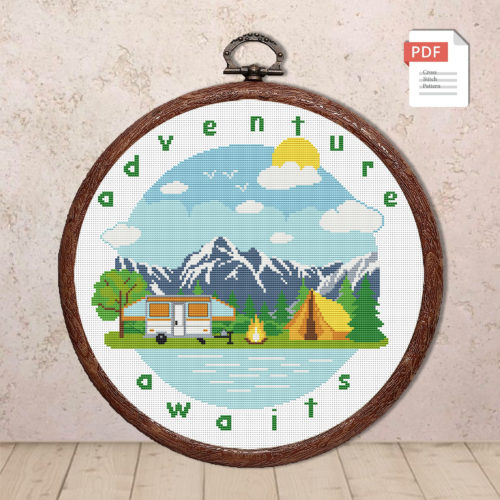 Adventure Awaits Cross Stitch Pattern #trl015