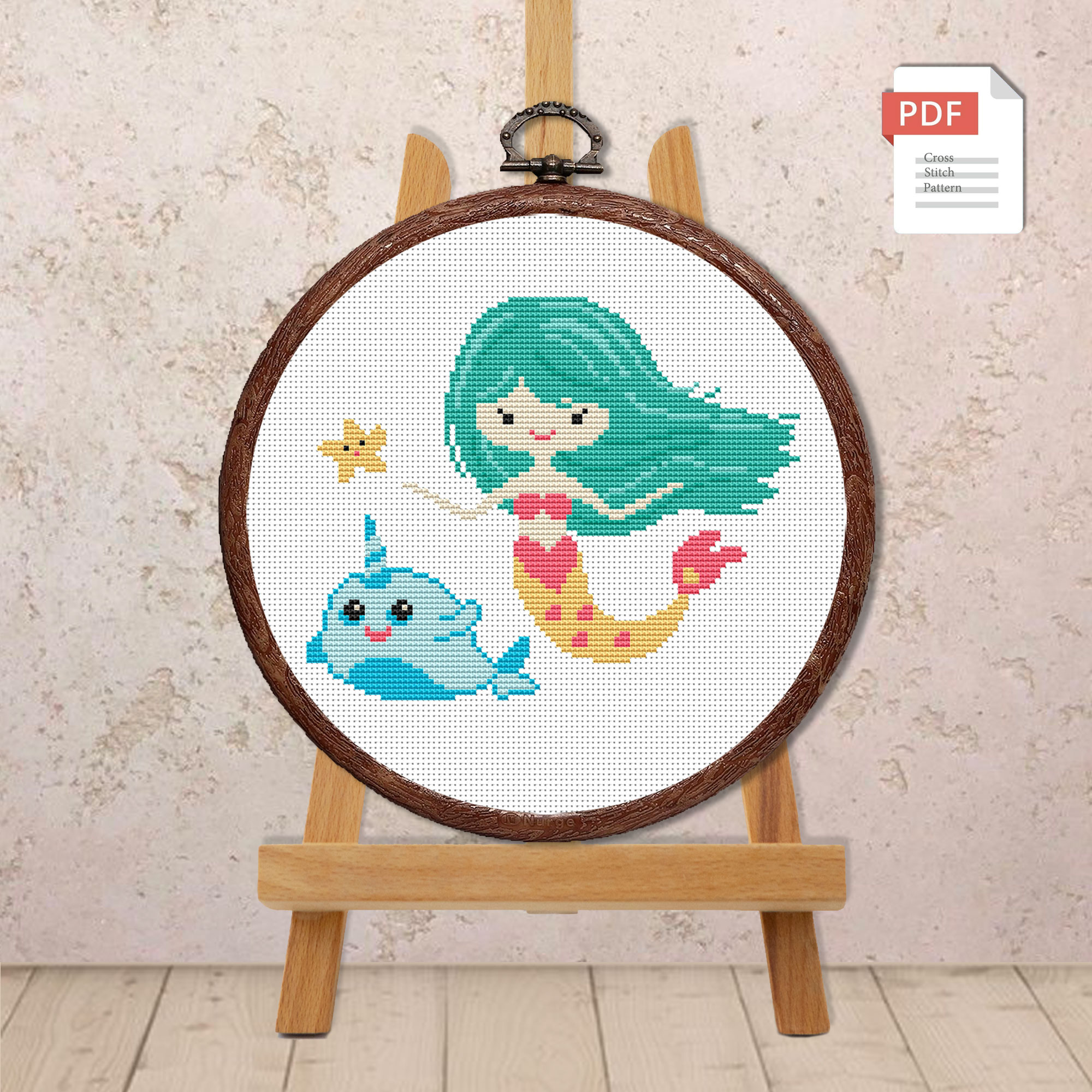 Mermaid Cross Stitch Pattern #bab006 - Image 2