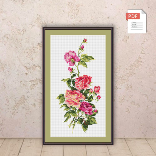 Roses Cross Stitch Pattern #fl.036
