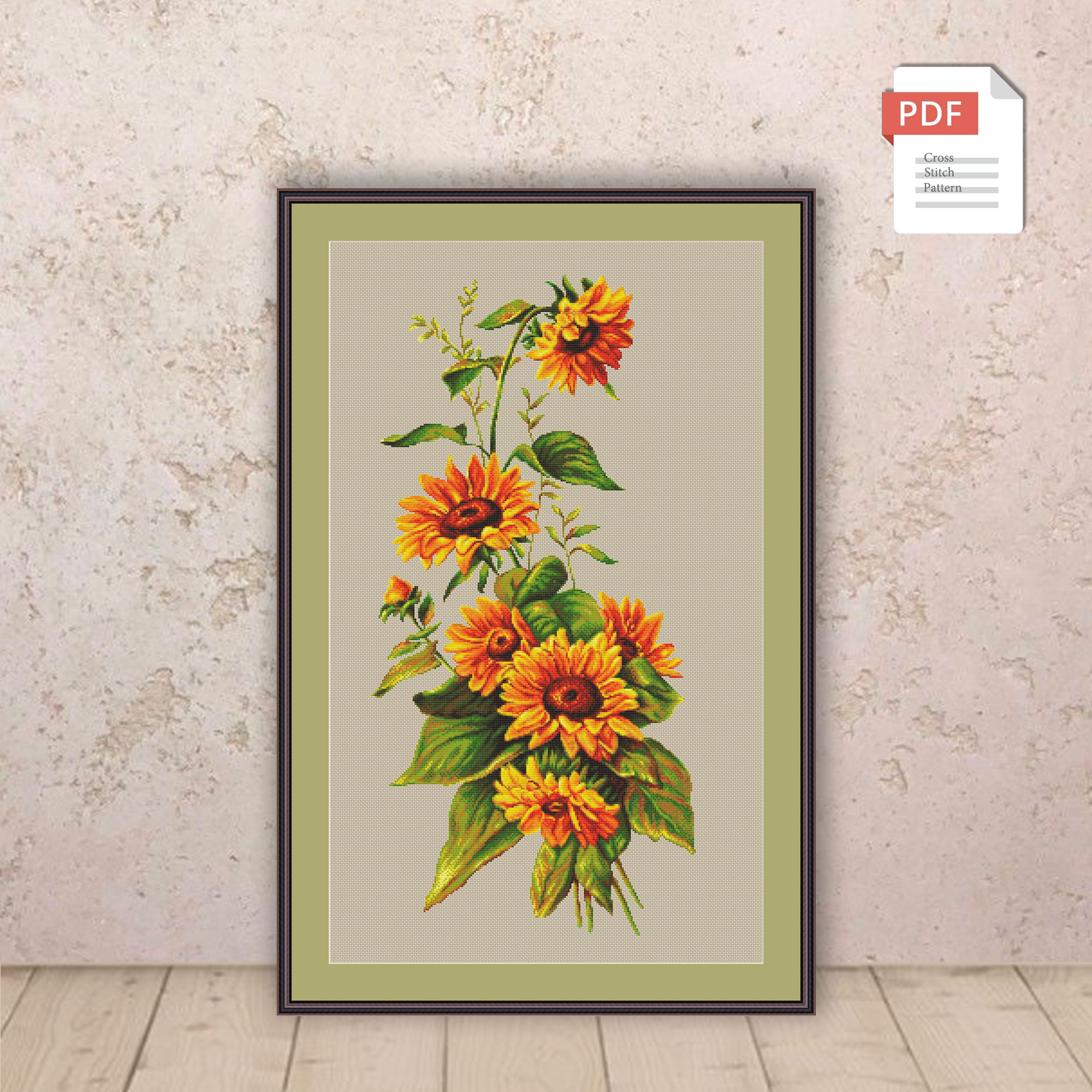 Sunflowers Cross Stitch Pattern #fl.037 - Image 2