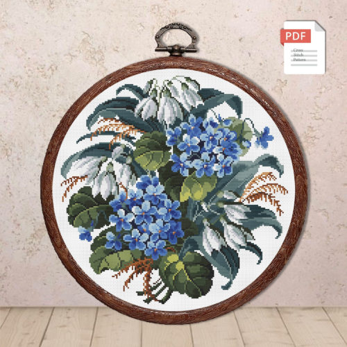 Hydrangea Cross Stitch Pattern #fl.040