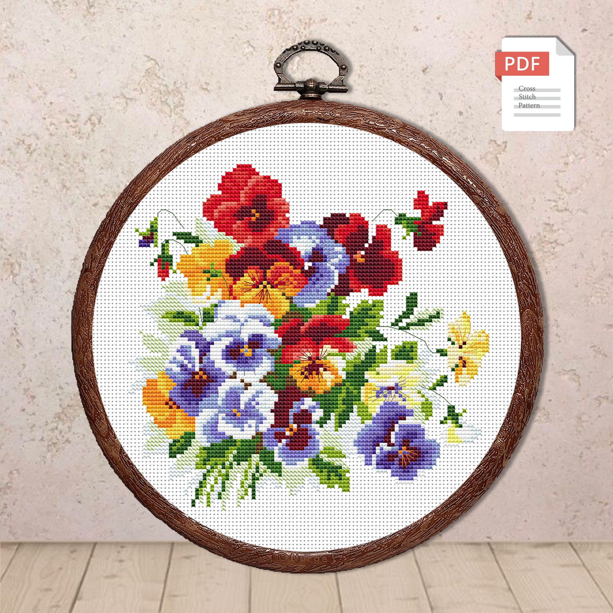 Pansy Cross Stitch Pattern #fl.082