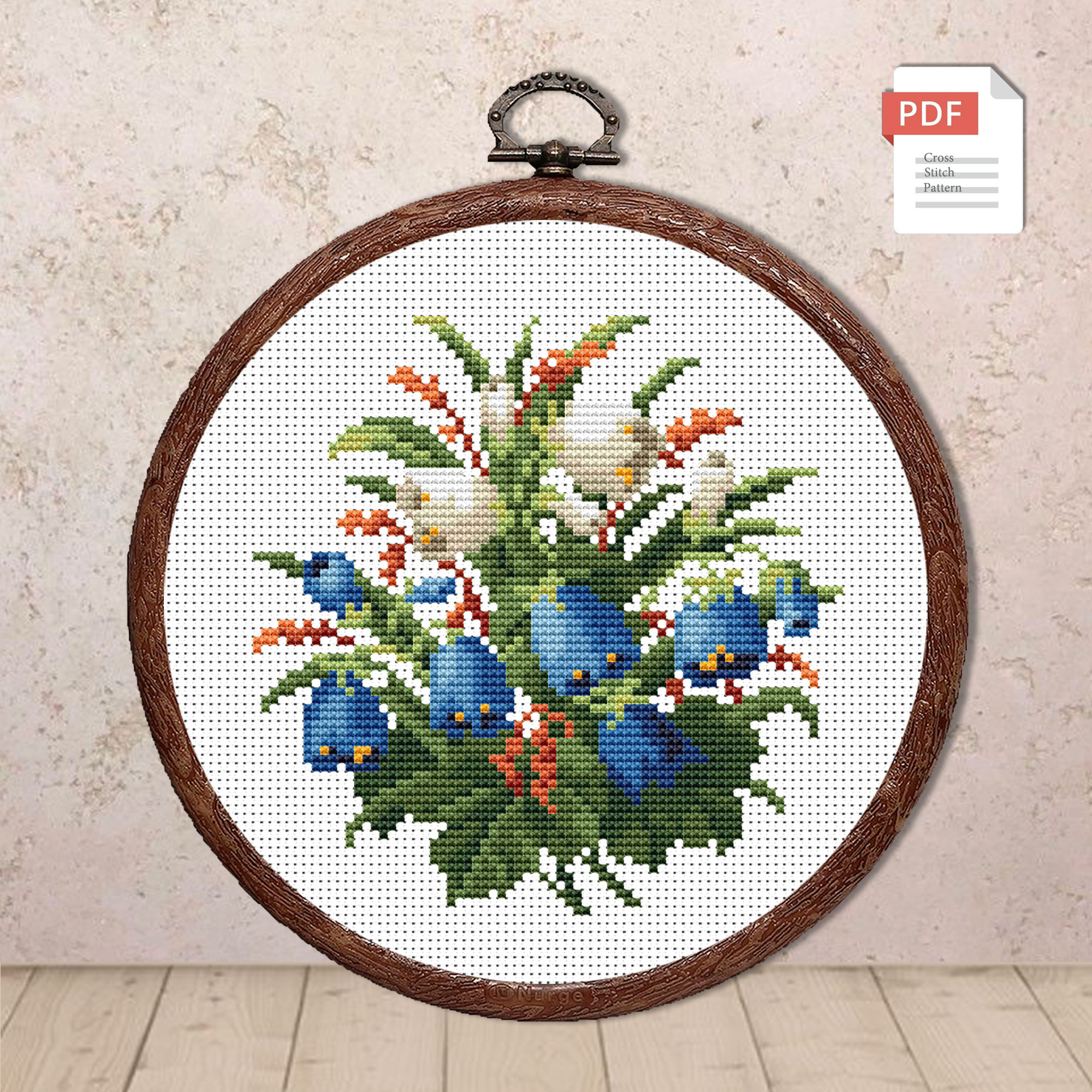 Vintage Bouquet Cross Stitch Pattern #fl.097