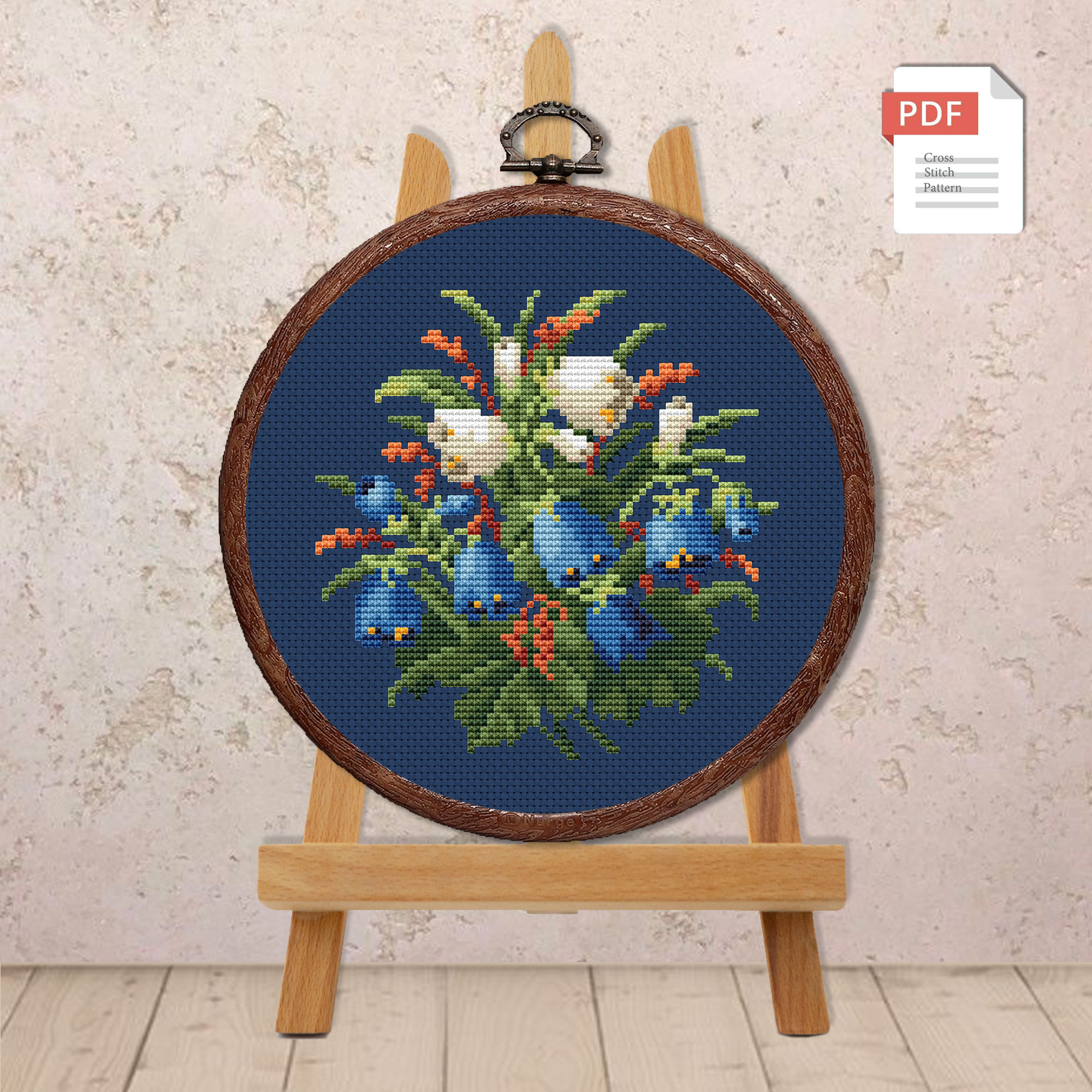 Vintage Bouquet Cross Stitch Pattern #fl.097 - Image 3