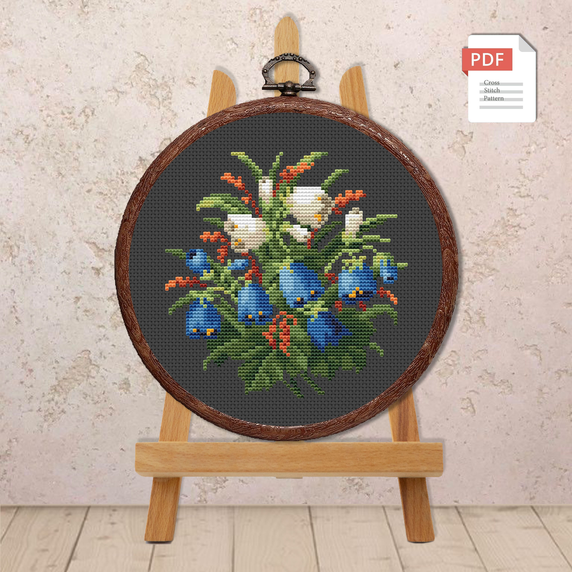 Vintage Bouquet Cross Stitch Pattern #fl.097 - Image 4
