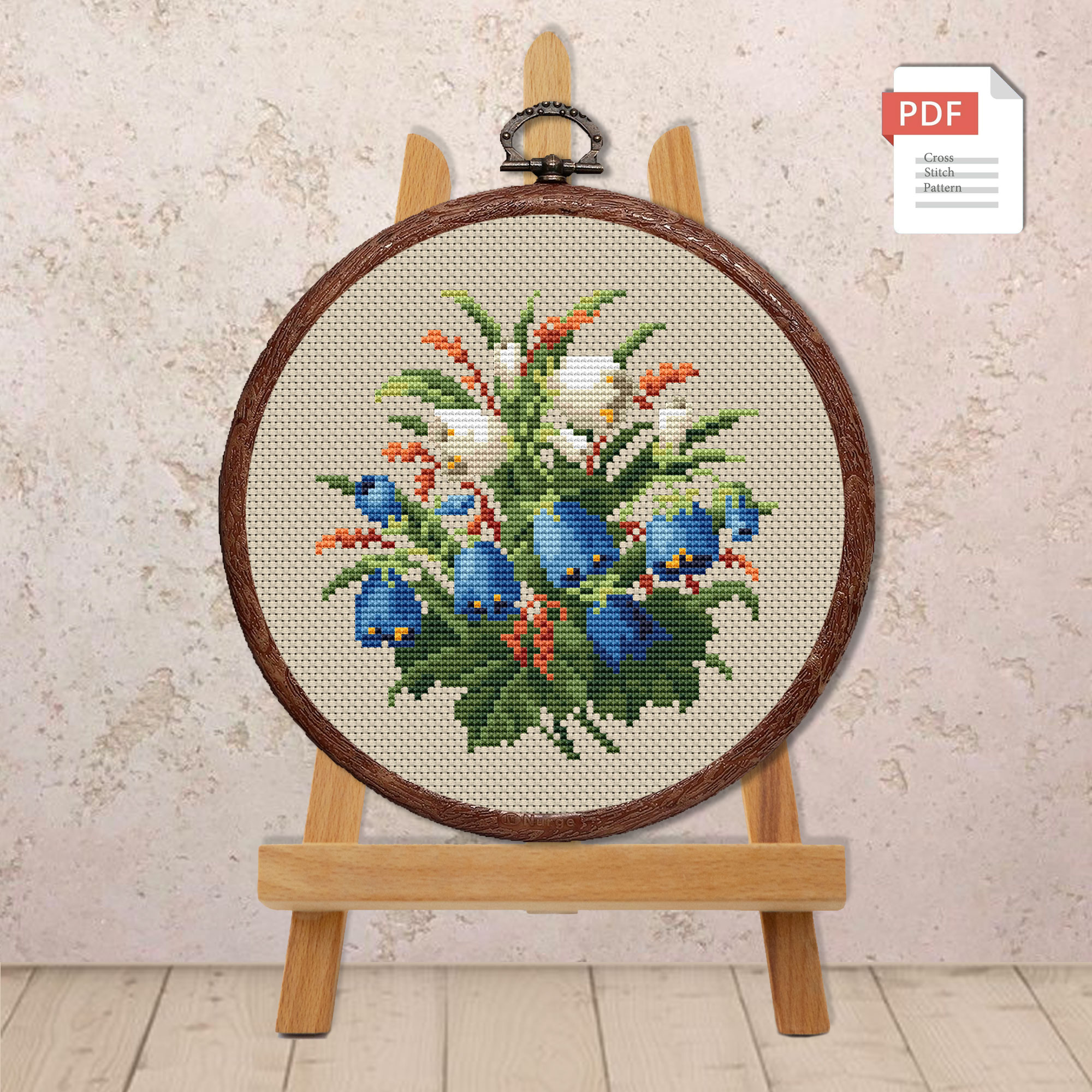 Vintage Bouquet Cross Stitch Pattern #fl.097 - Image 2