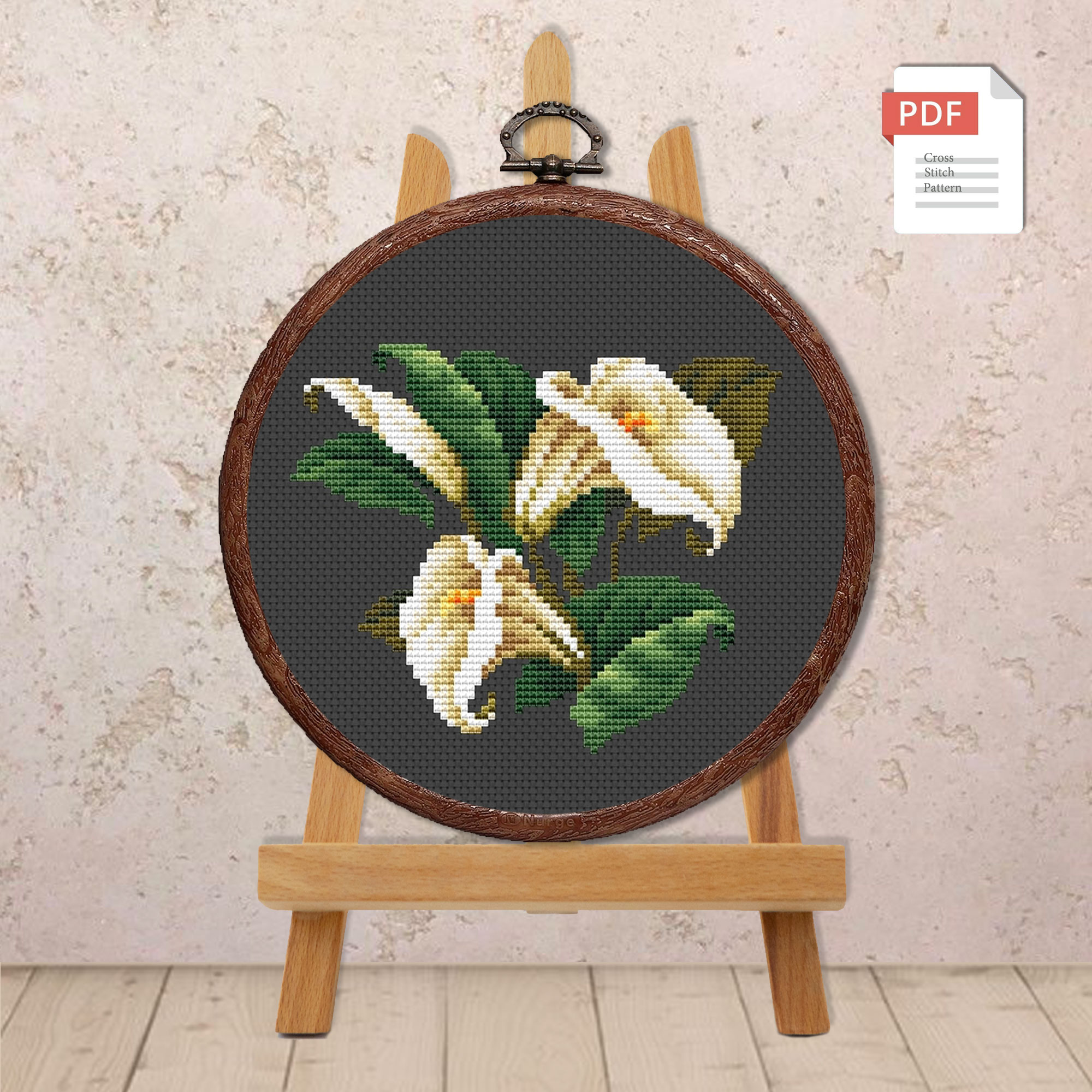 Vintage Calla Lily Cross Stitch Pattern #fl.101 - Image 3