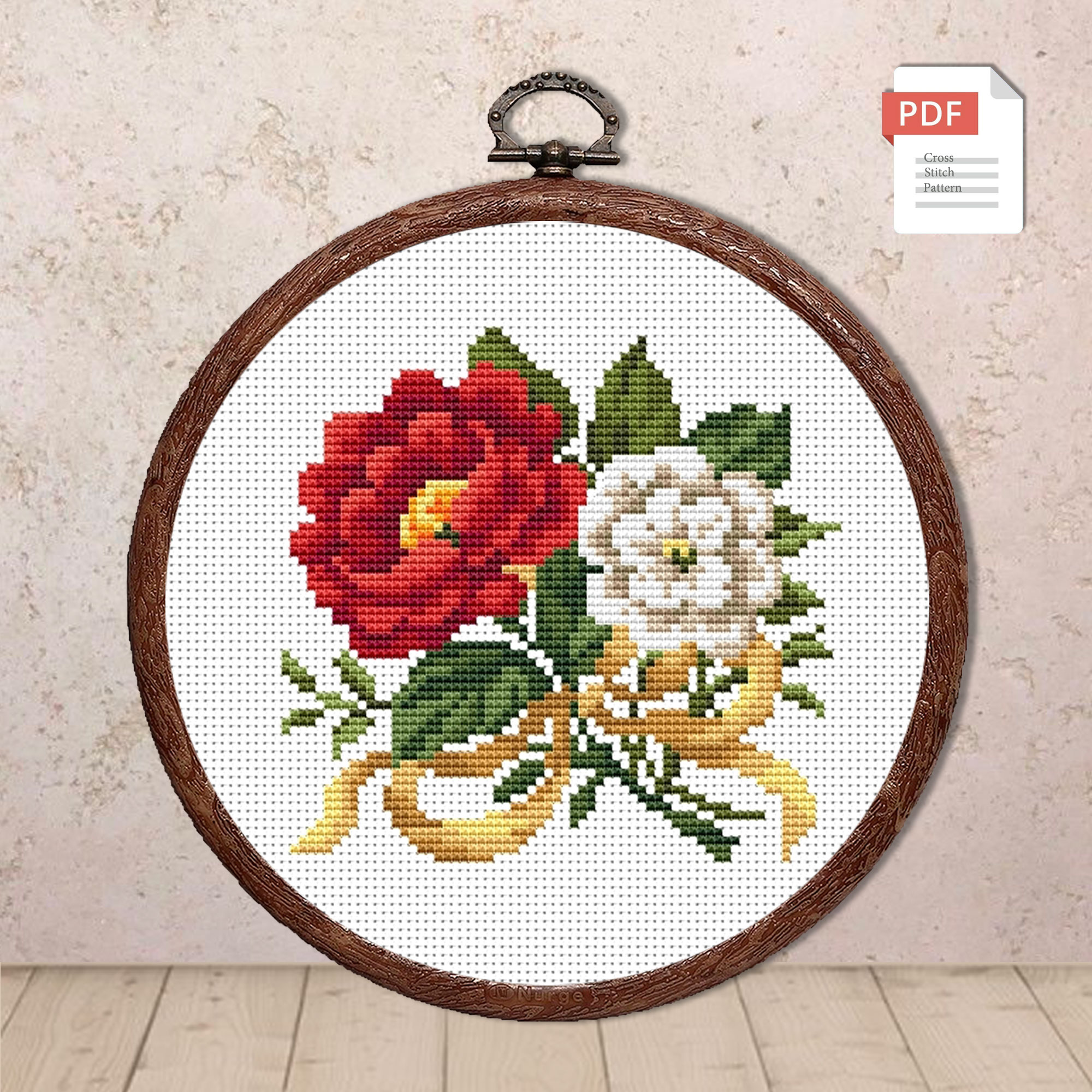 Vintage Roses Cross Stitch Pattern #fl.103