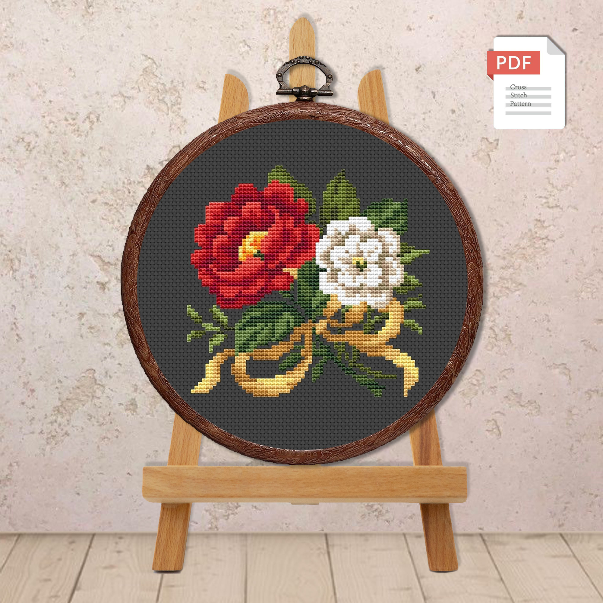 Vintage Roses Cross Stitch Pattern #fl.103 - Image 3