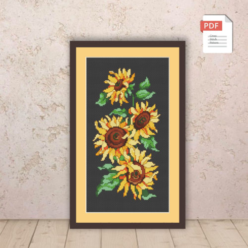 Sunflowers Cross Stitch Pattern #fl.135