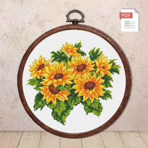 Sunflowers Cross Stitch Pattern #fl.137