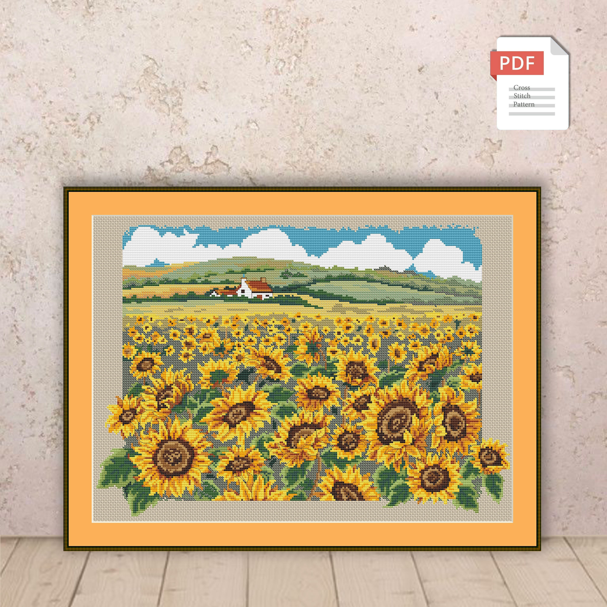 Sunflowers Field Cross Stitch Pattern #fl.139 - Image 2