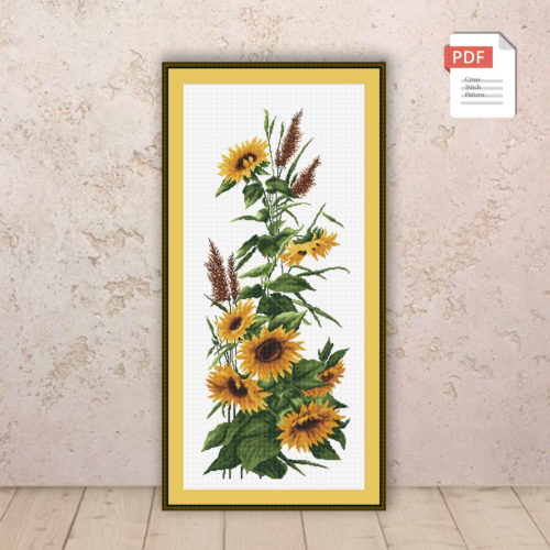 Wildflowers Sunflowers Cross Stitch Pattern #fl.141