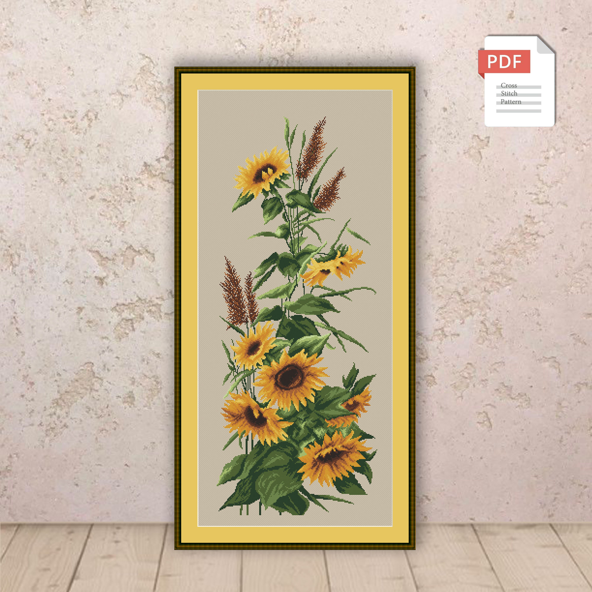 Wildflowers Sunflowers Cross Stitch Pattern #fl.141 - Image 2