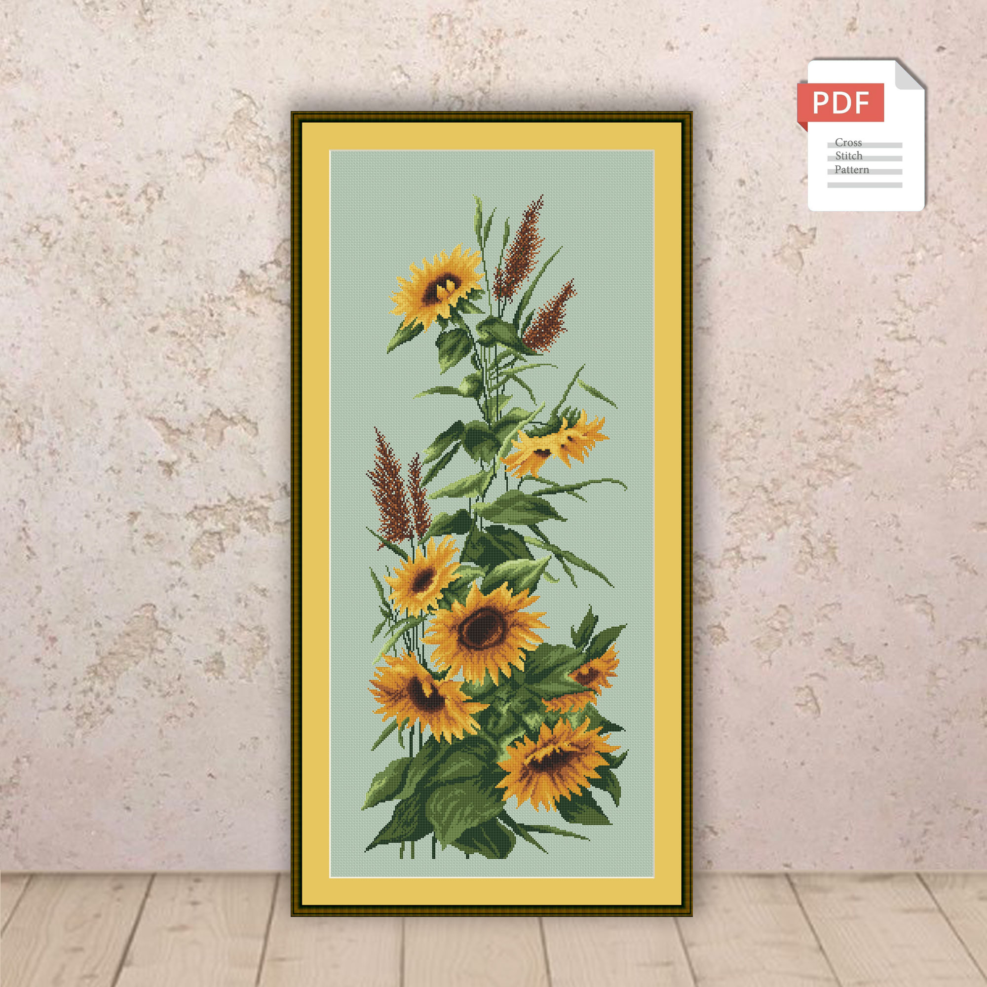 Wildflowers Sunflowers Cross Stitch Pattern #fl.141 - Image 3