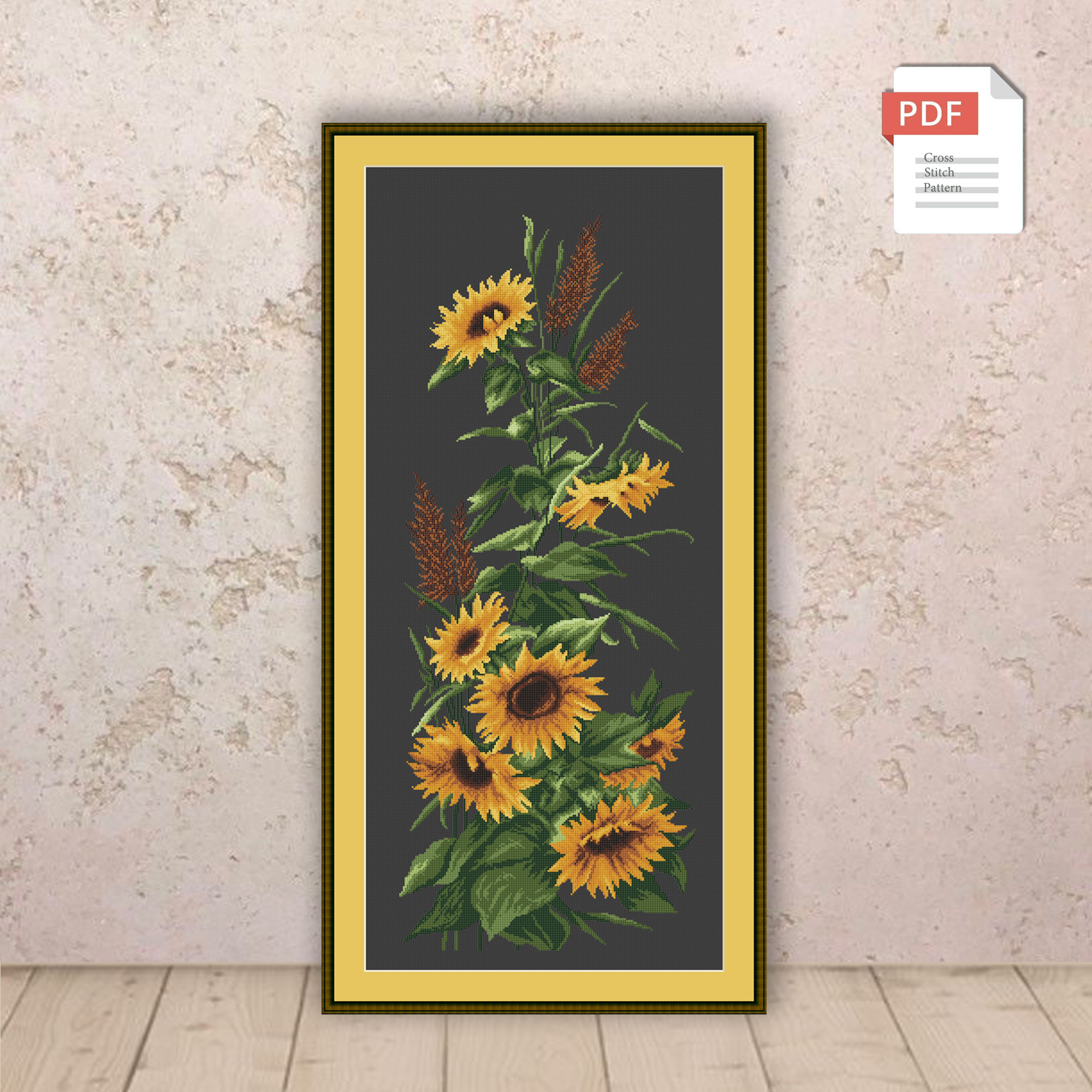 Wildflowers Sunflowers Cross Stitch Pattern #fl.141 - Image 4