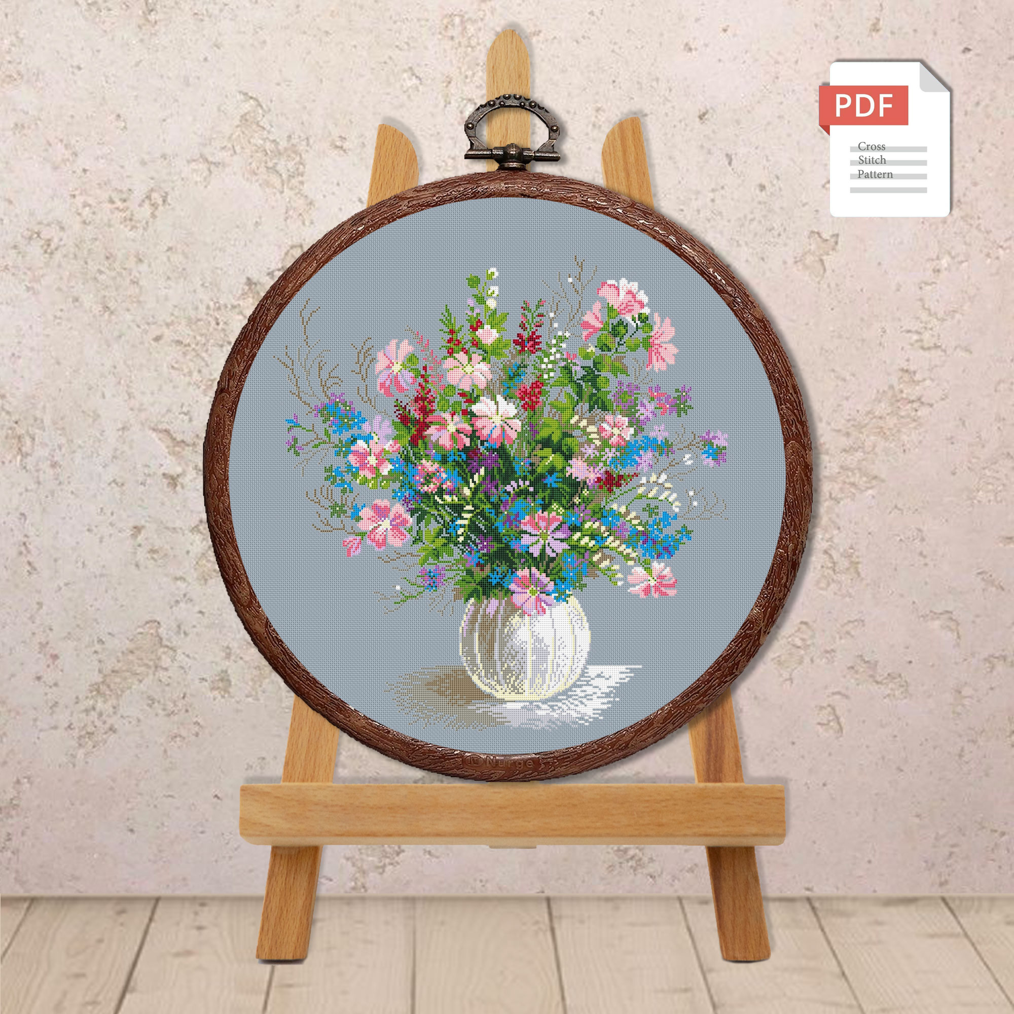 Summer Bouquet Cross Stitch Pattern #fl.155 - Image 3