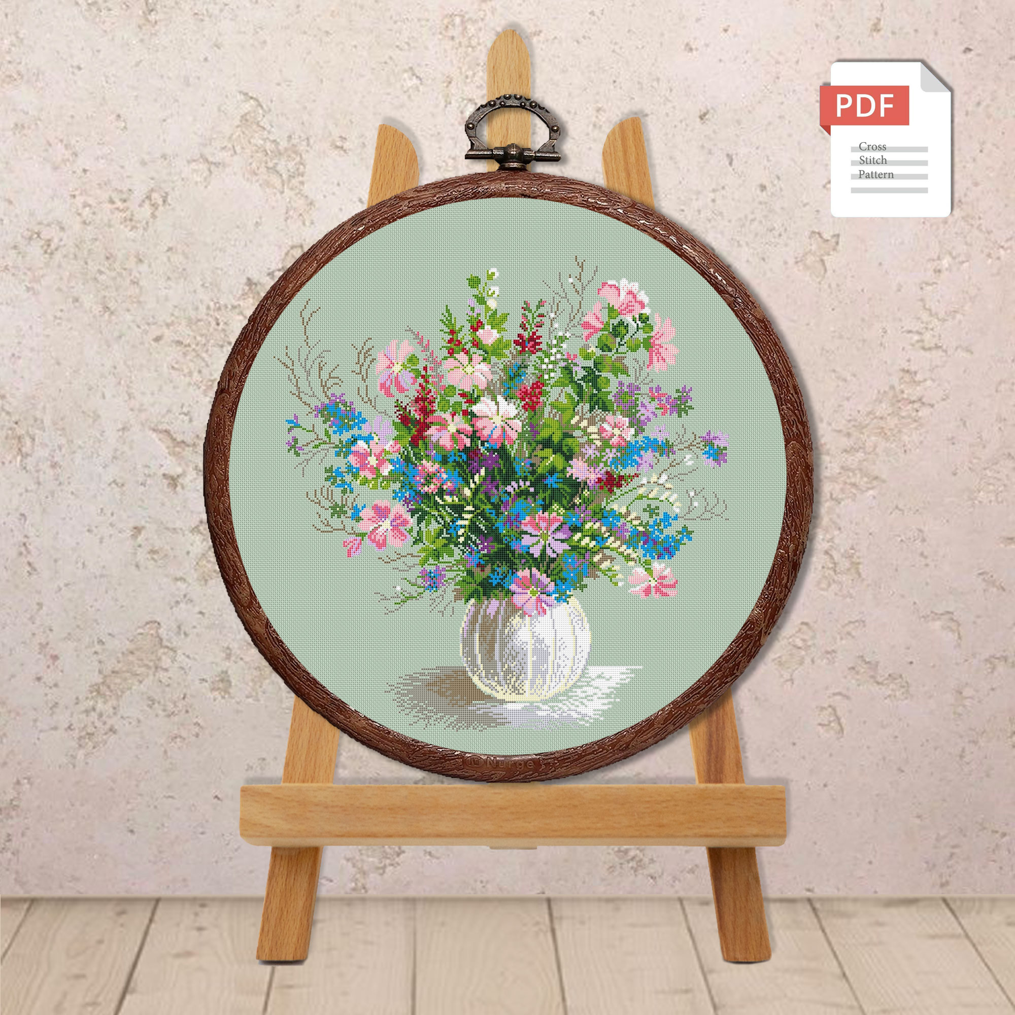 Summer Bouquet Cross Stitch Pattern #fl.155 - Image 4