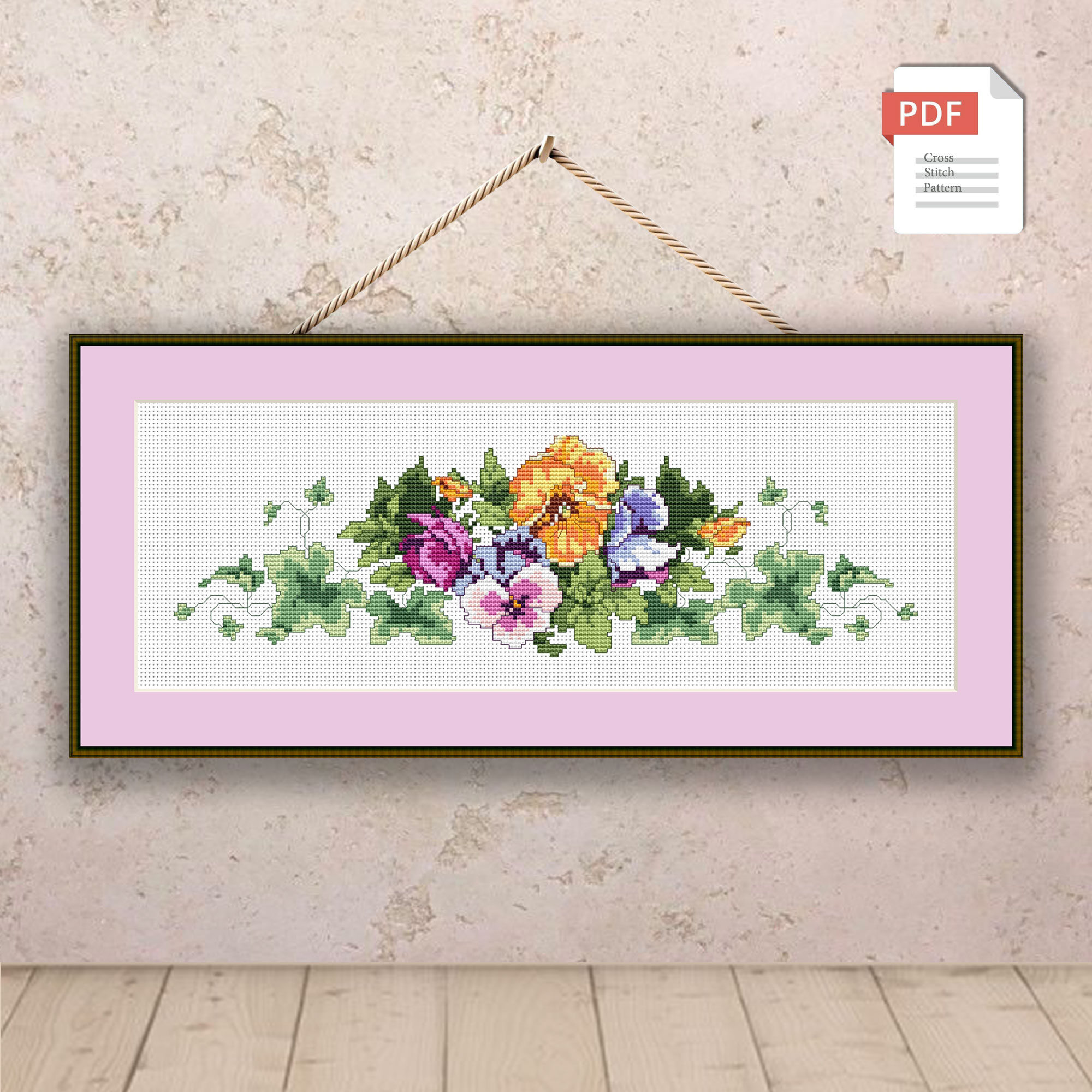 Pansy Cross Stitch Pattern #fl.164