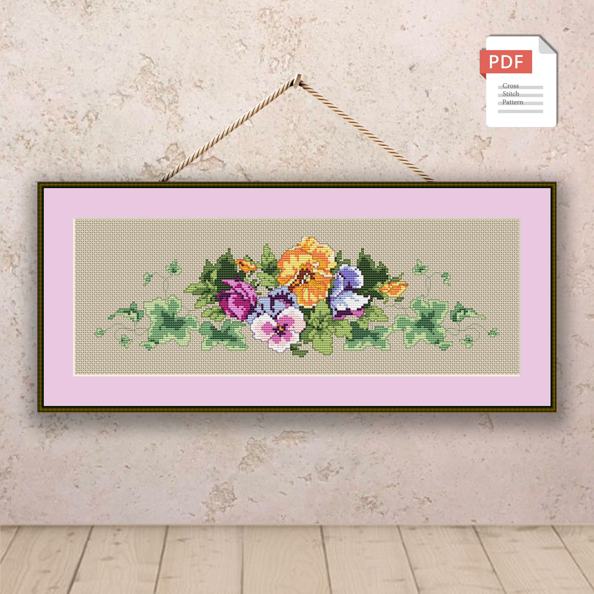 Pansy Cross Stitch Pattern #fl.164 - Image 2