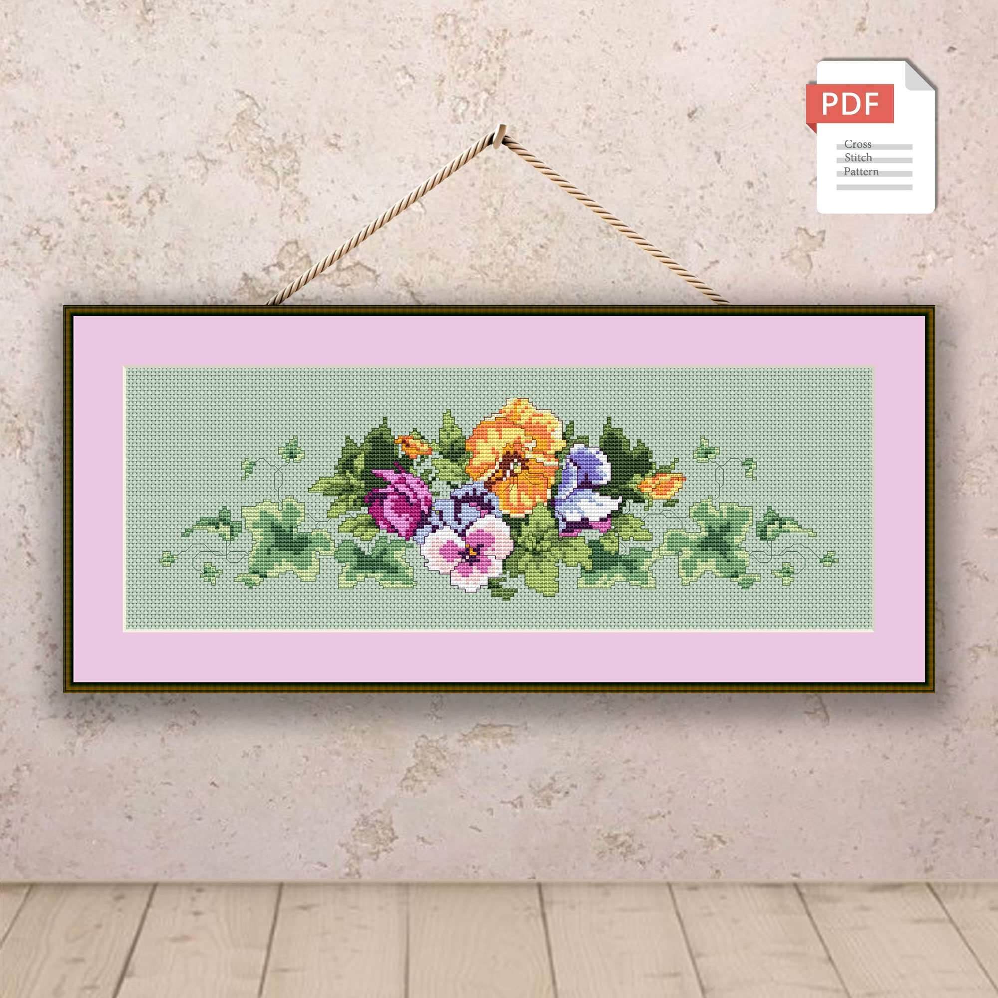 Pansy Cross Stitch Pattern #fl.164 - Image 3