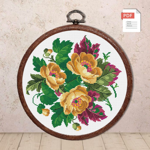 Vintage Bouquet Cross Stitch Pattern #fl.169