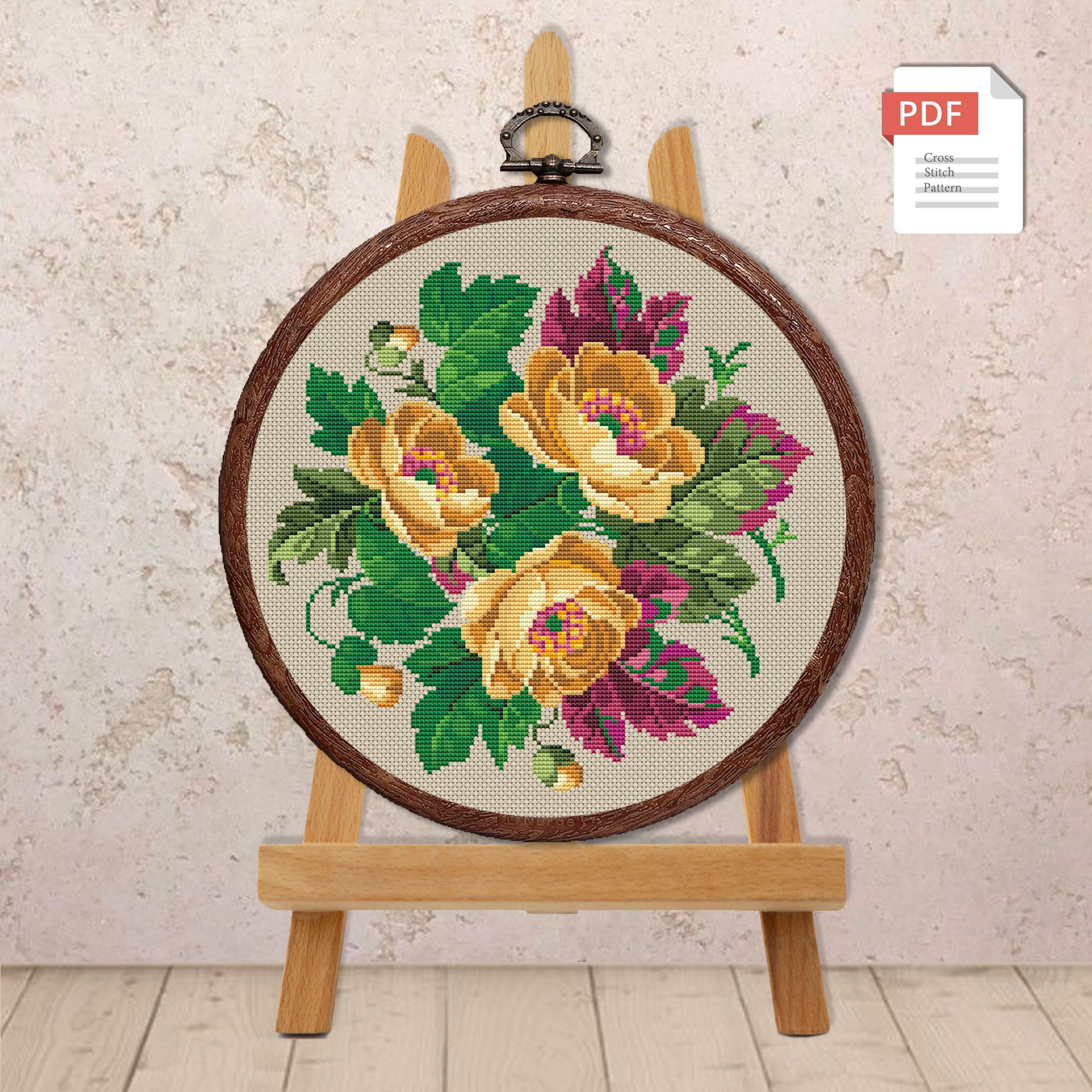 Vintage Bouquet Cross Stitch Pattern #fl.169 - Image 2