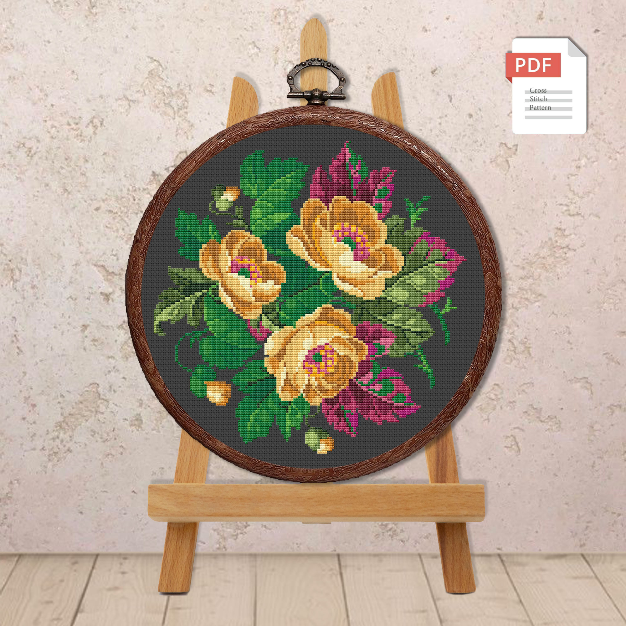 Vintage Bouquet Cross Stitch Pattern #fl.169 - Image 3