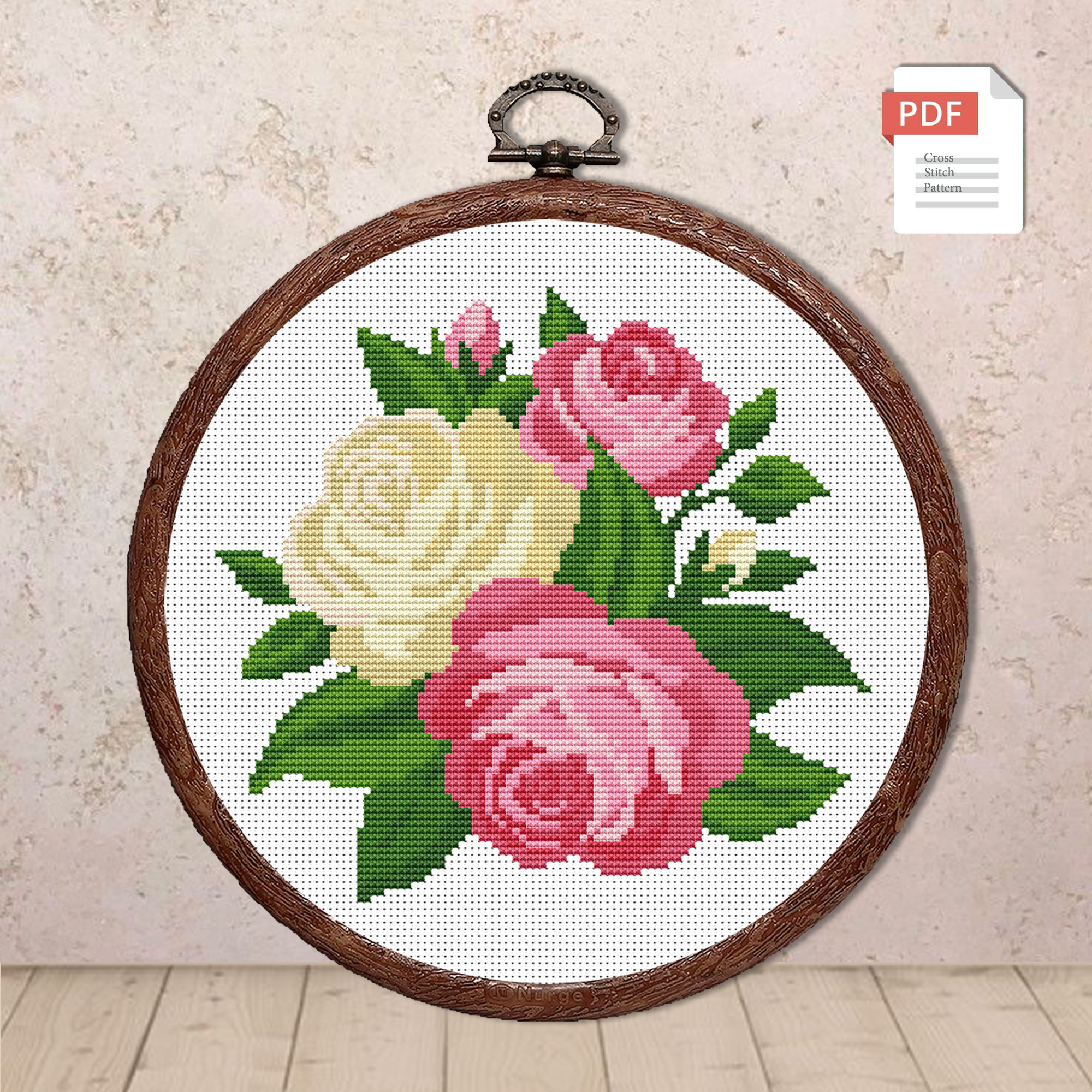 Roses Cross Stitch Pattern #flw008