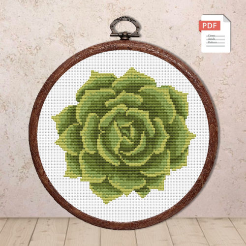 Succulent Cross Stitch Pattern #flw013