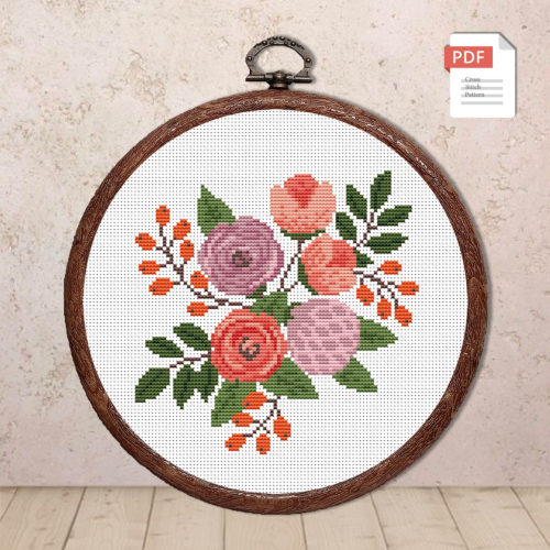 The Flowers Cross Stitch Pattern #flw015