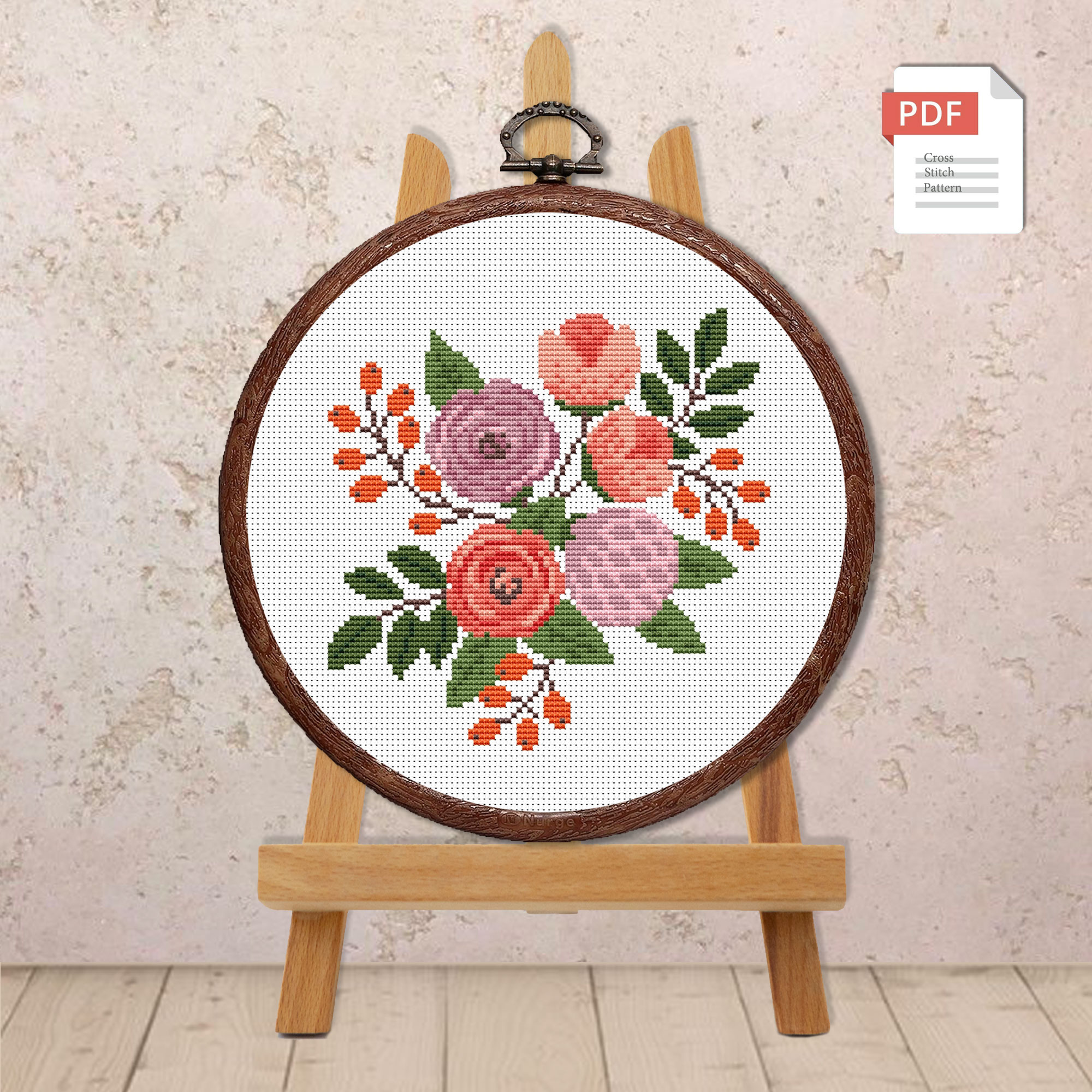 The Flowers Cross Stitch Pattern #flw015 - Image 2
