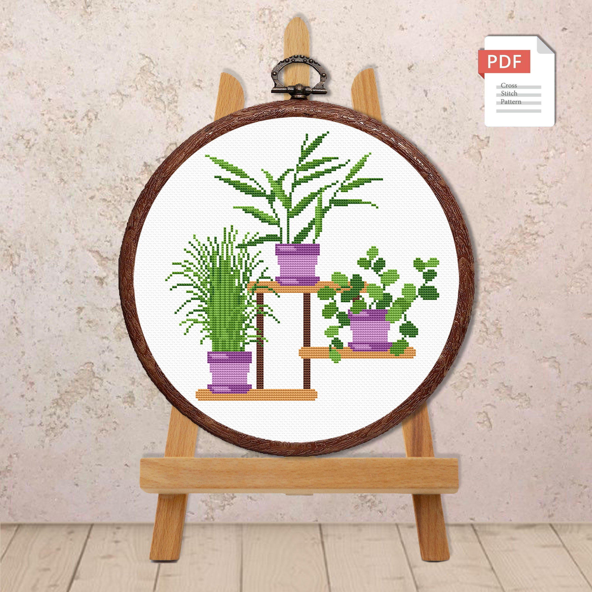 Potted Flowers Cross Stitch Pattern #flw016 - Image 2
