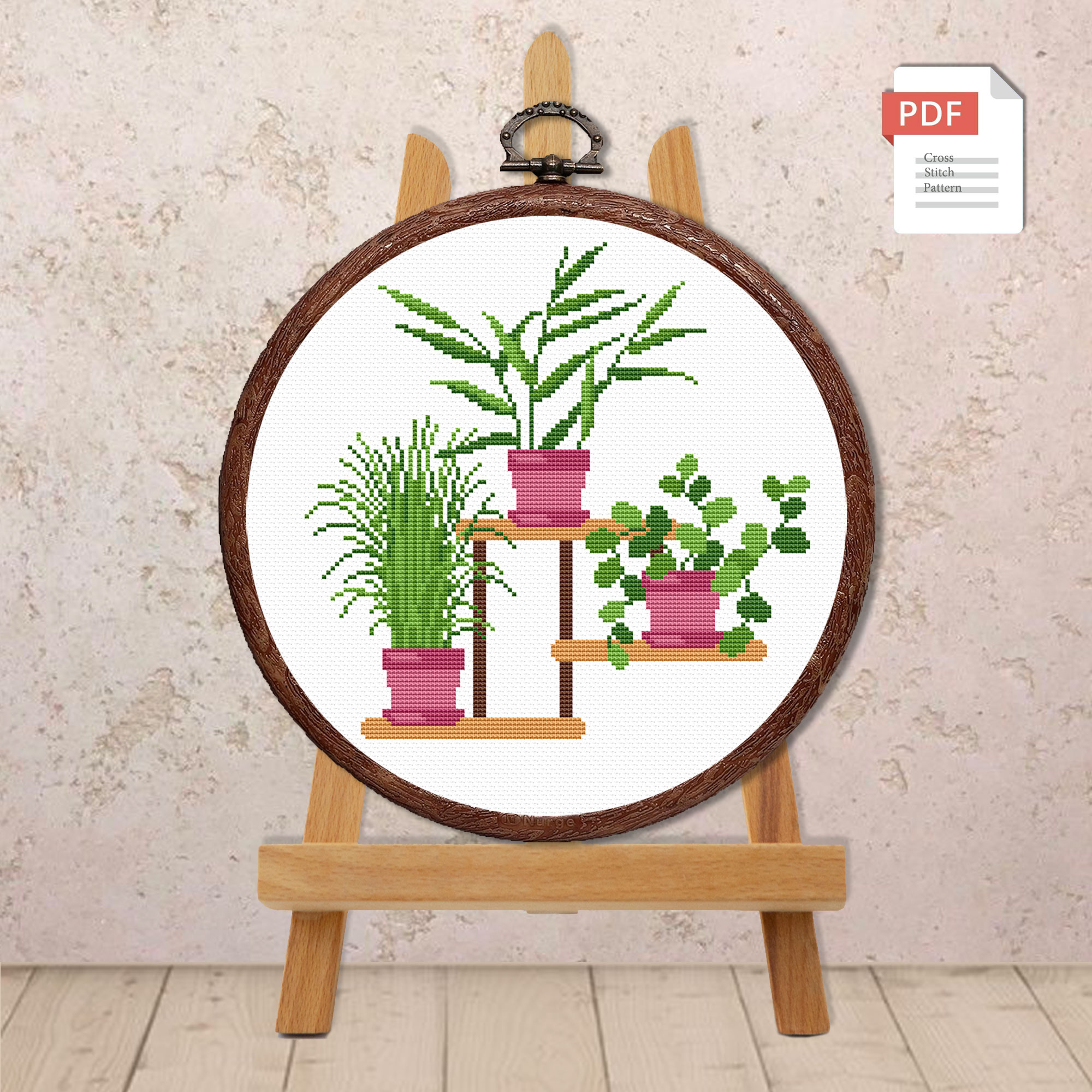 Potted Flowers Cross Stitch Pattern #flw020 - Image 2