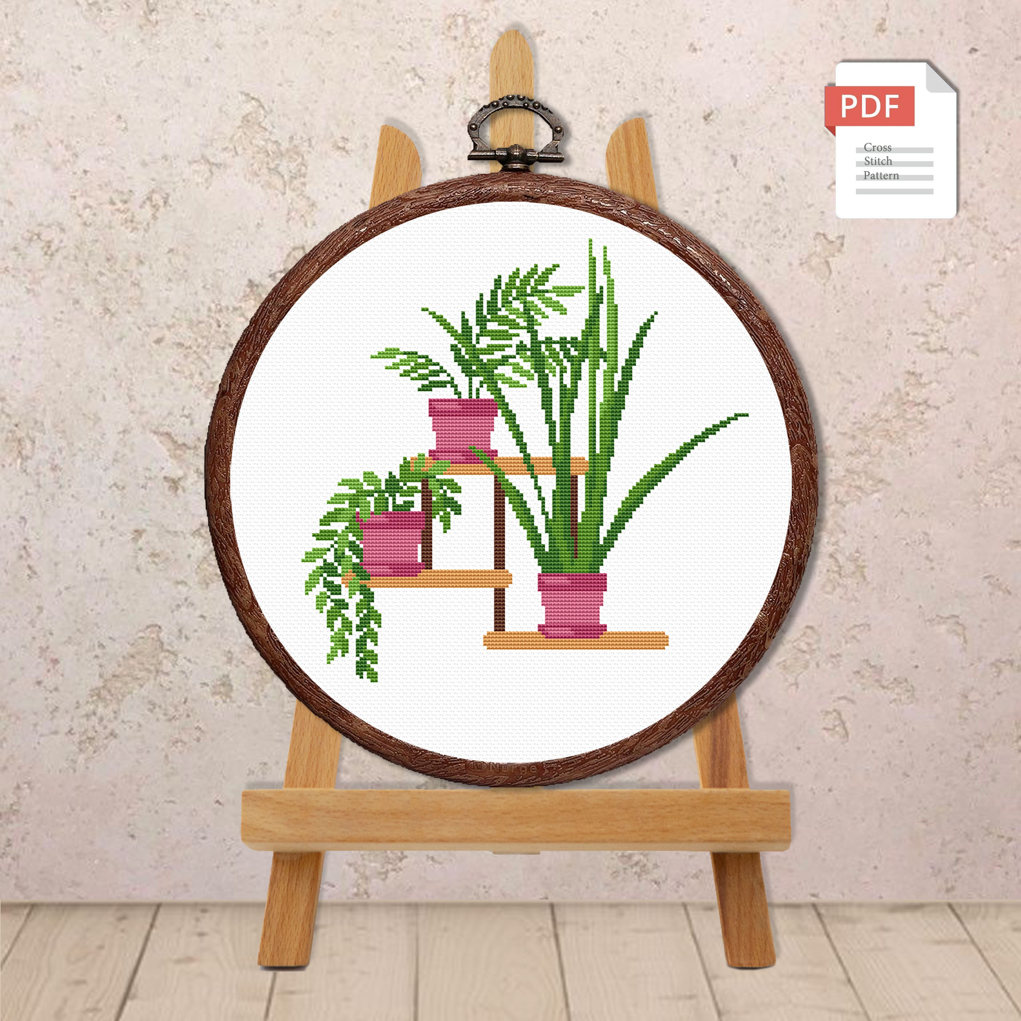 Potted Flowers Cross Stitch Pattern #flw021 - Image 2