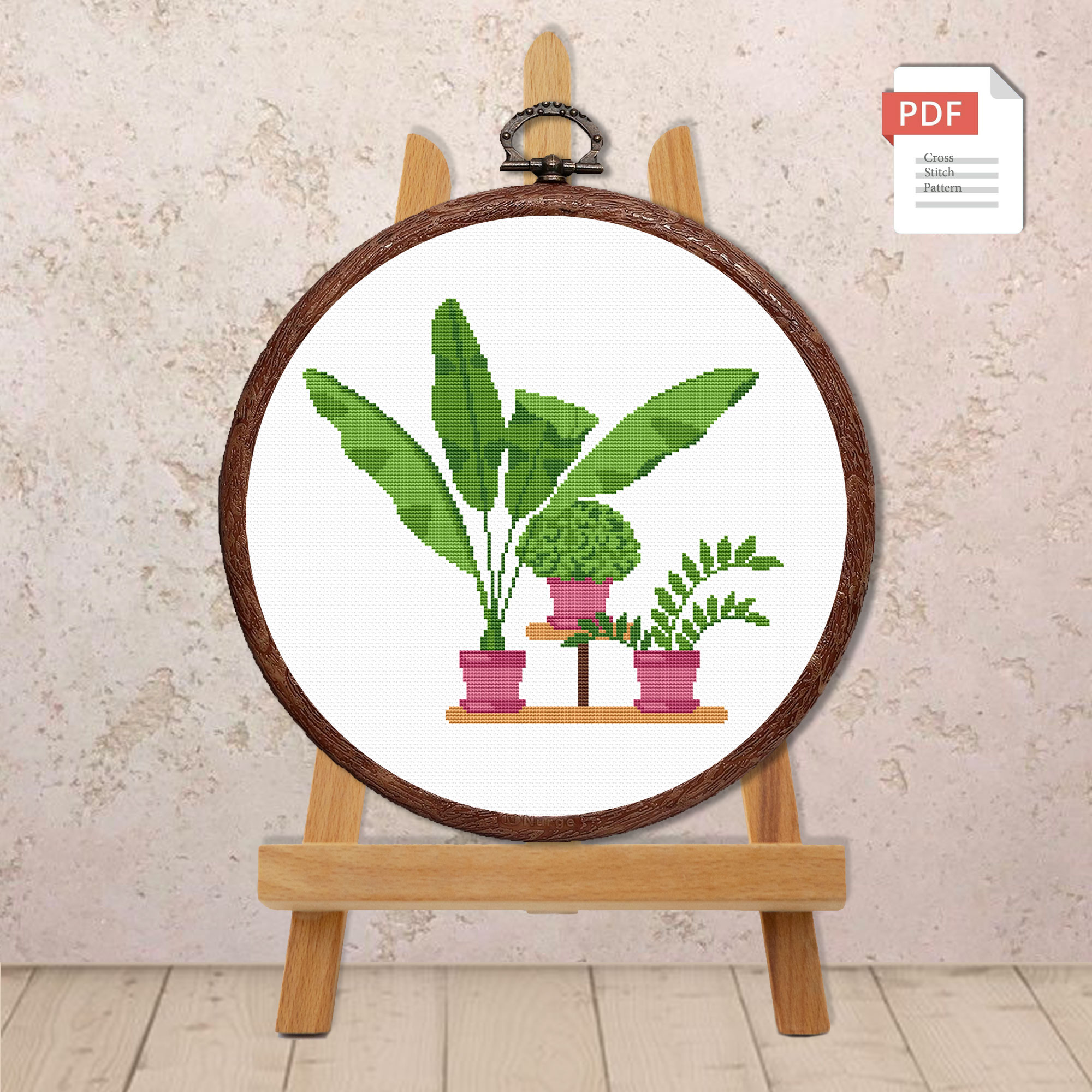 Potted Flowers Cross Stitch Pattern #flw022 - Image 2