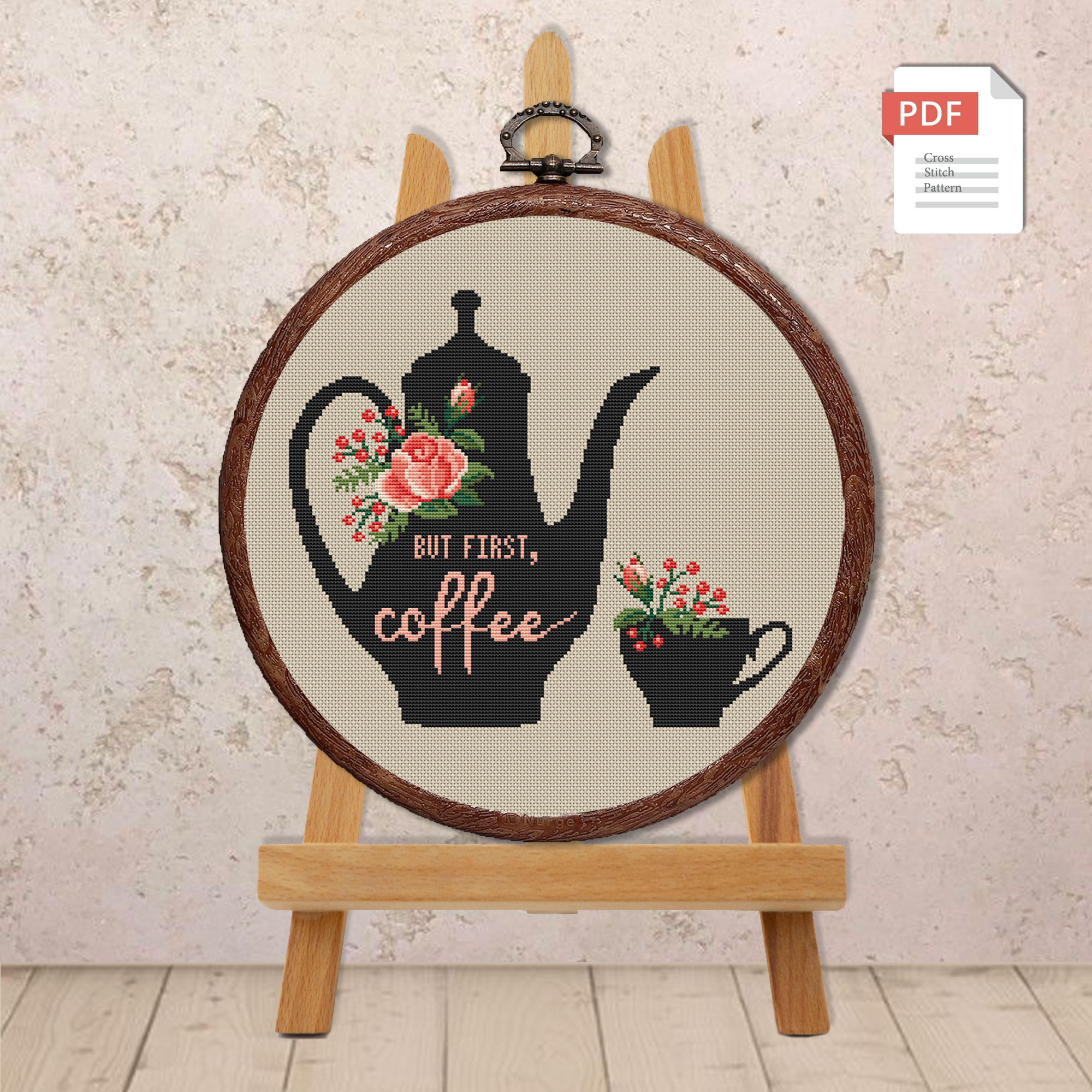 But First Coffee Cross Stitch Pattern #kt003 - Image 3