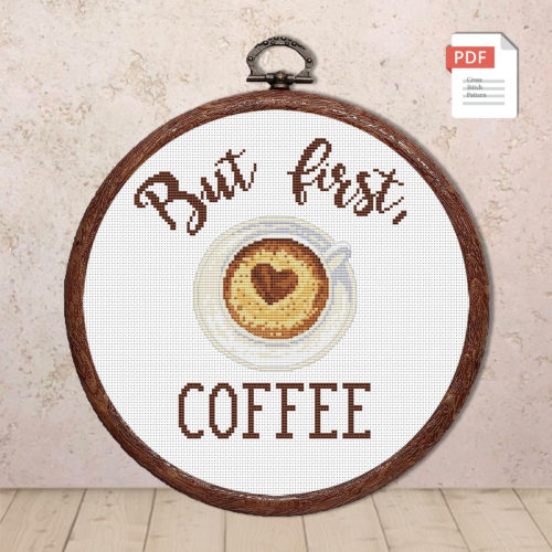 But First Coffee Cross Stitch Pattern #kt010