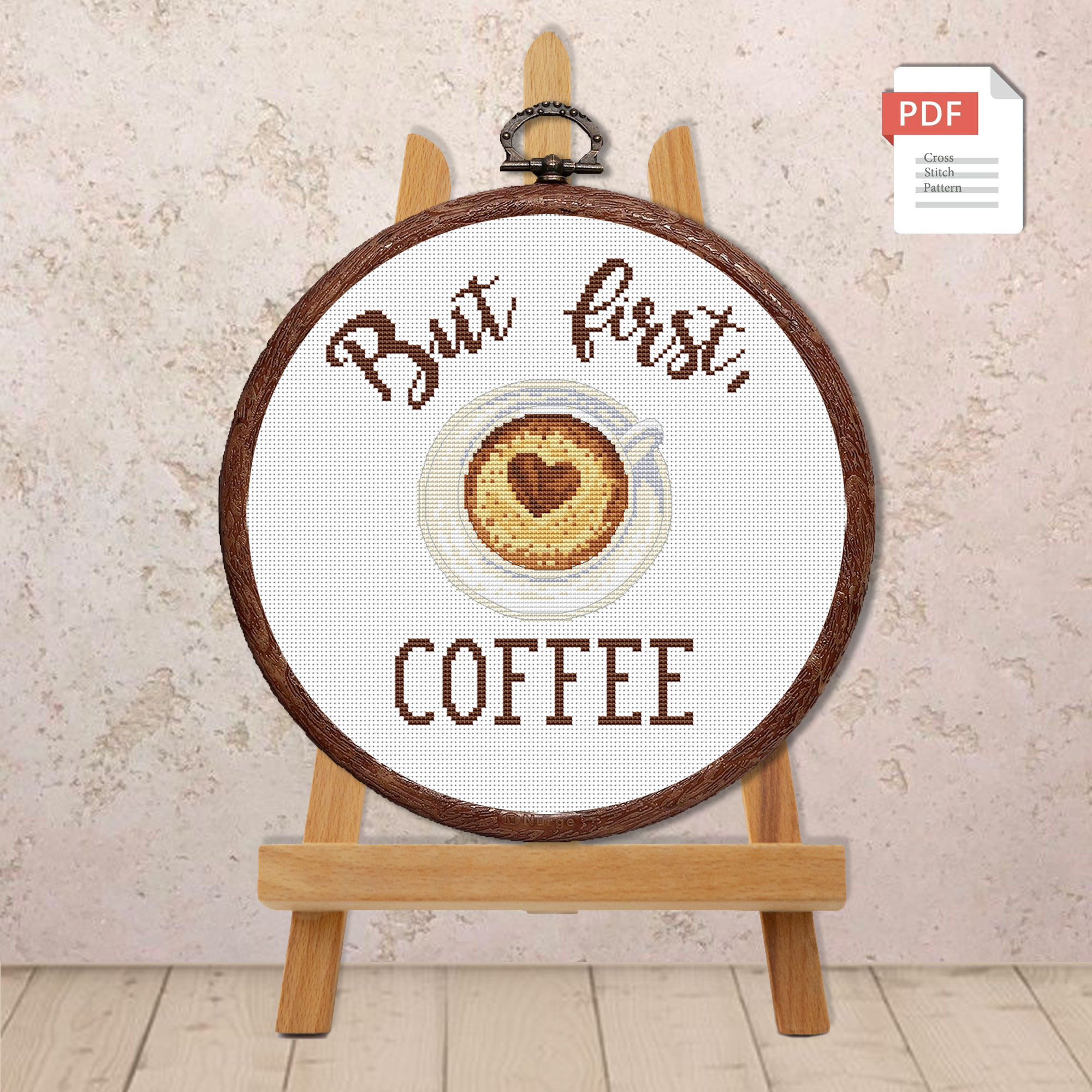 But First Coffee Cross Stitch Pattern #kt010 - Image 2