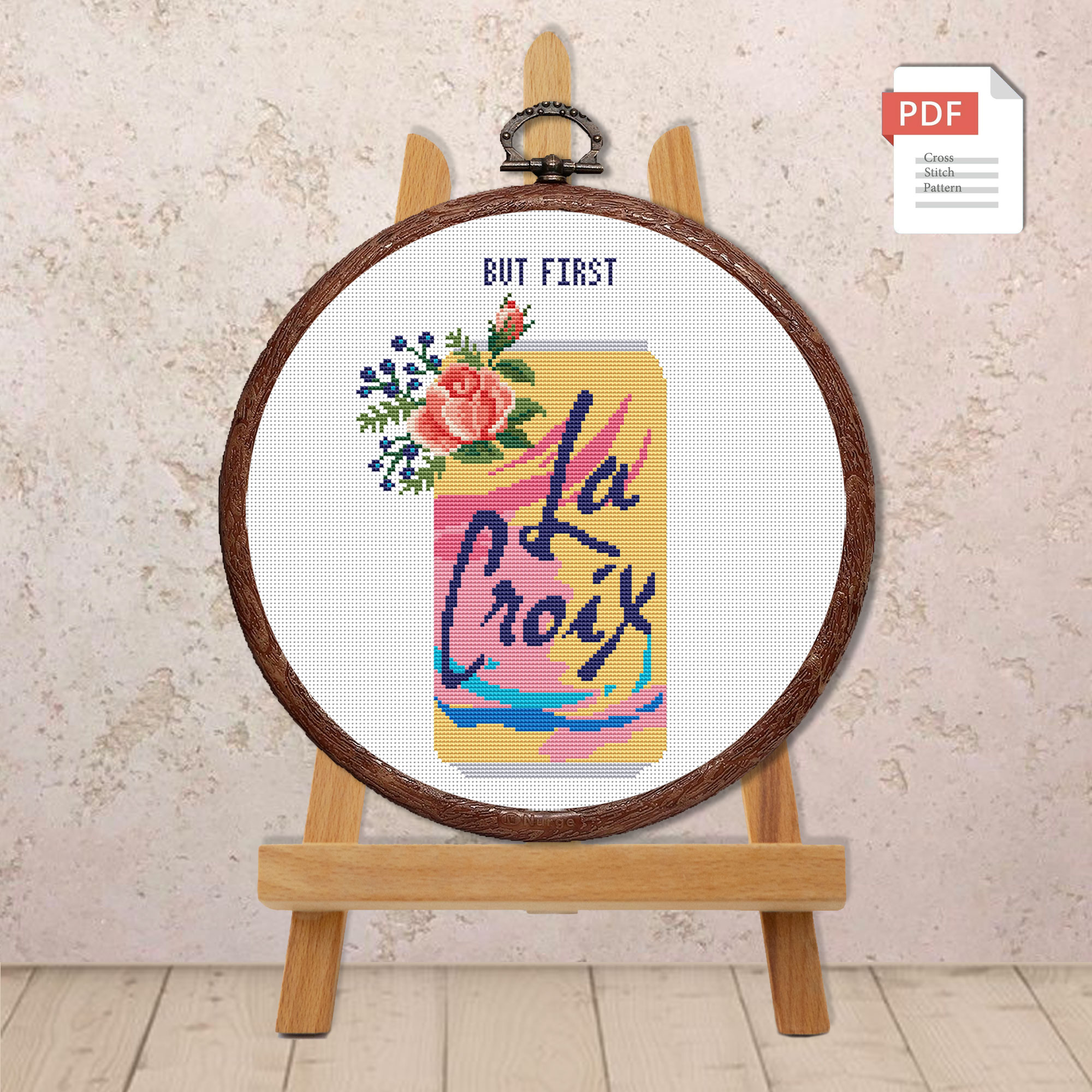 But First La Croix Cross Stitch Pattern #kt014 - Image 2
