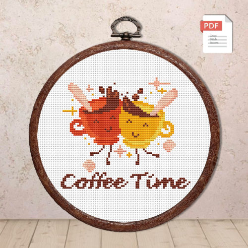 Coffee Time Cross Stitch Pattern #kt015