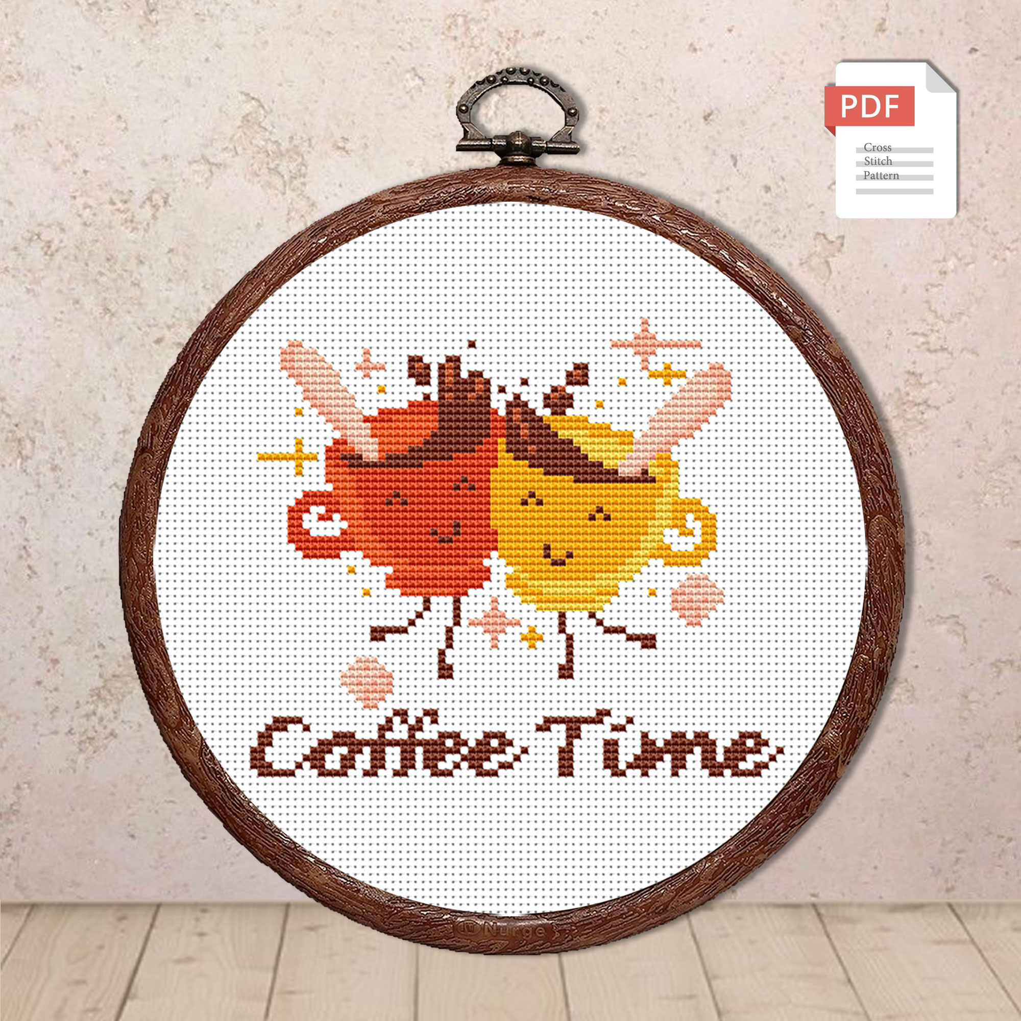 Coffee Time Cross Stitch Pattern #kt015